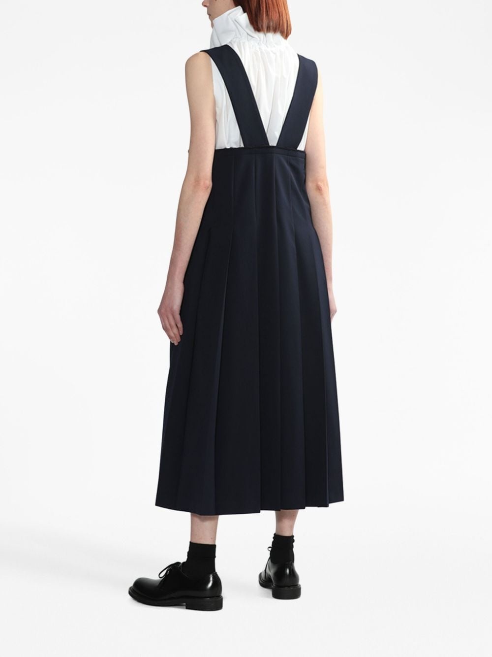 box-pleated ripped-detail dress - 6