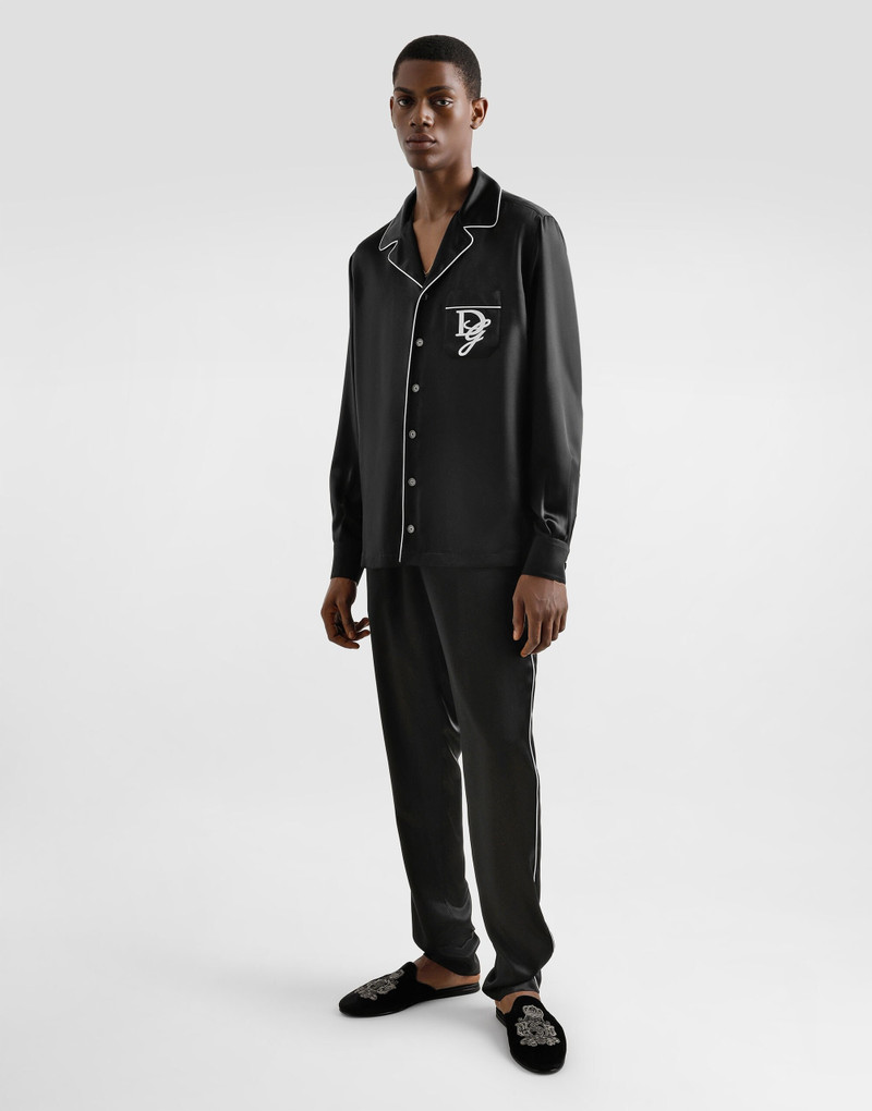 Dolce & Gabbana Silk vanity shirt with logo embroidery outlook
