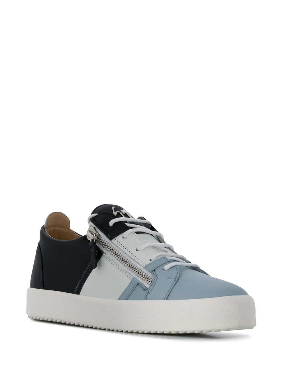 colour block low-top sneakers - 2