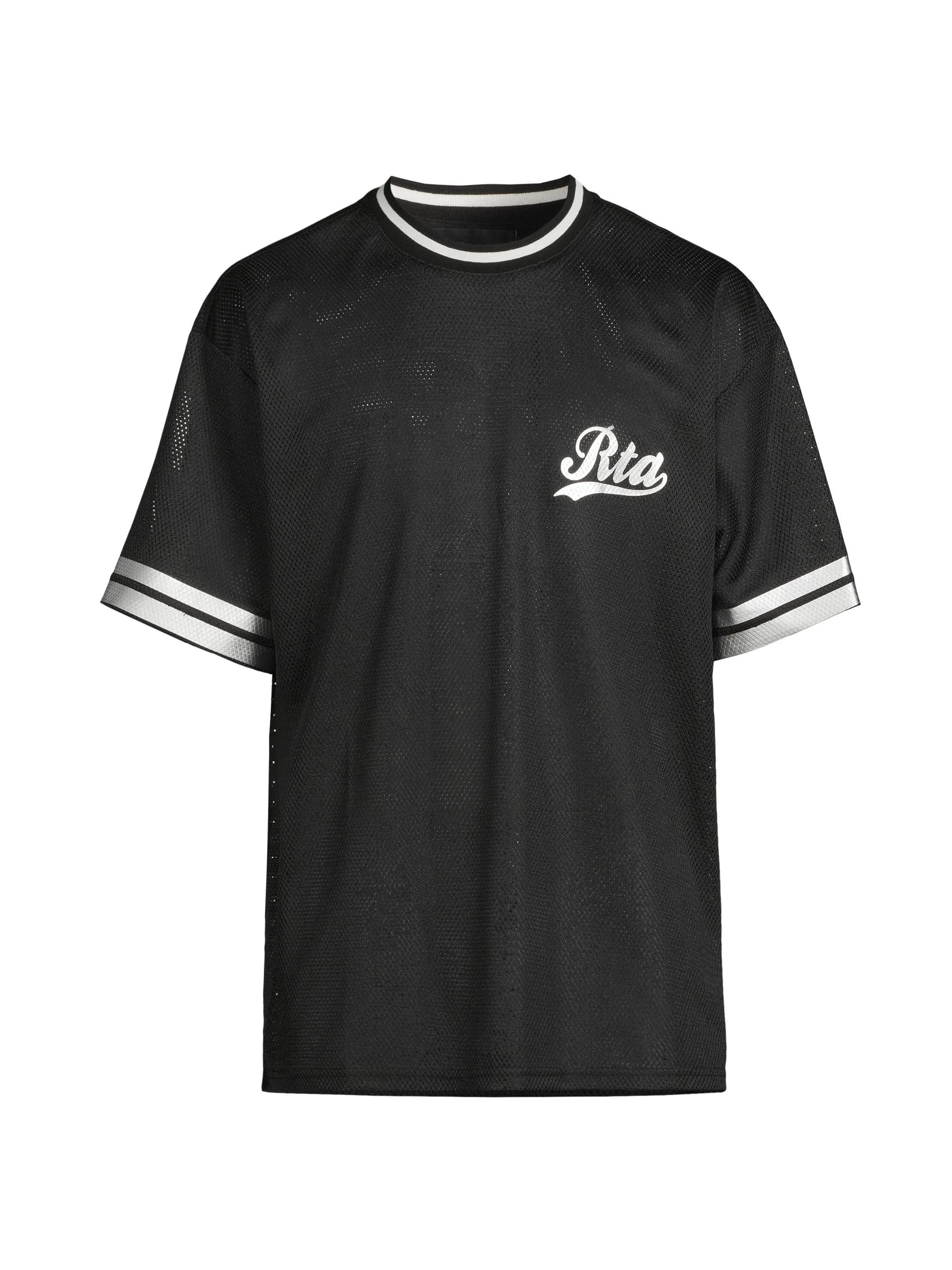 Men's Colin Logo Knit T-Shirt - Black With Silver Foil - 1