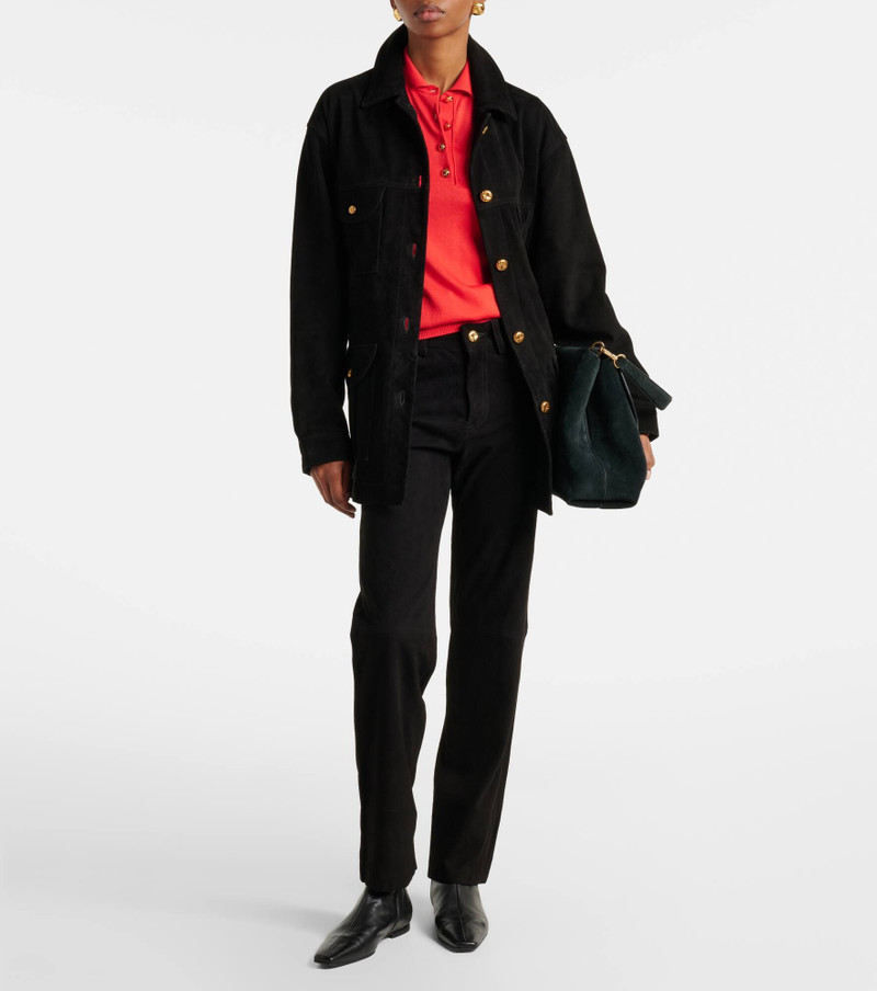 BLAZÉ MILANO Viva Paso suede straight pants outlook