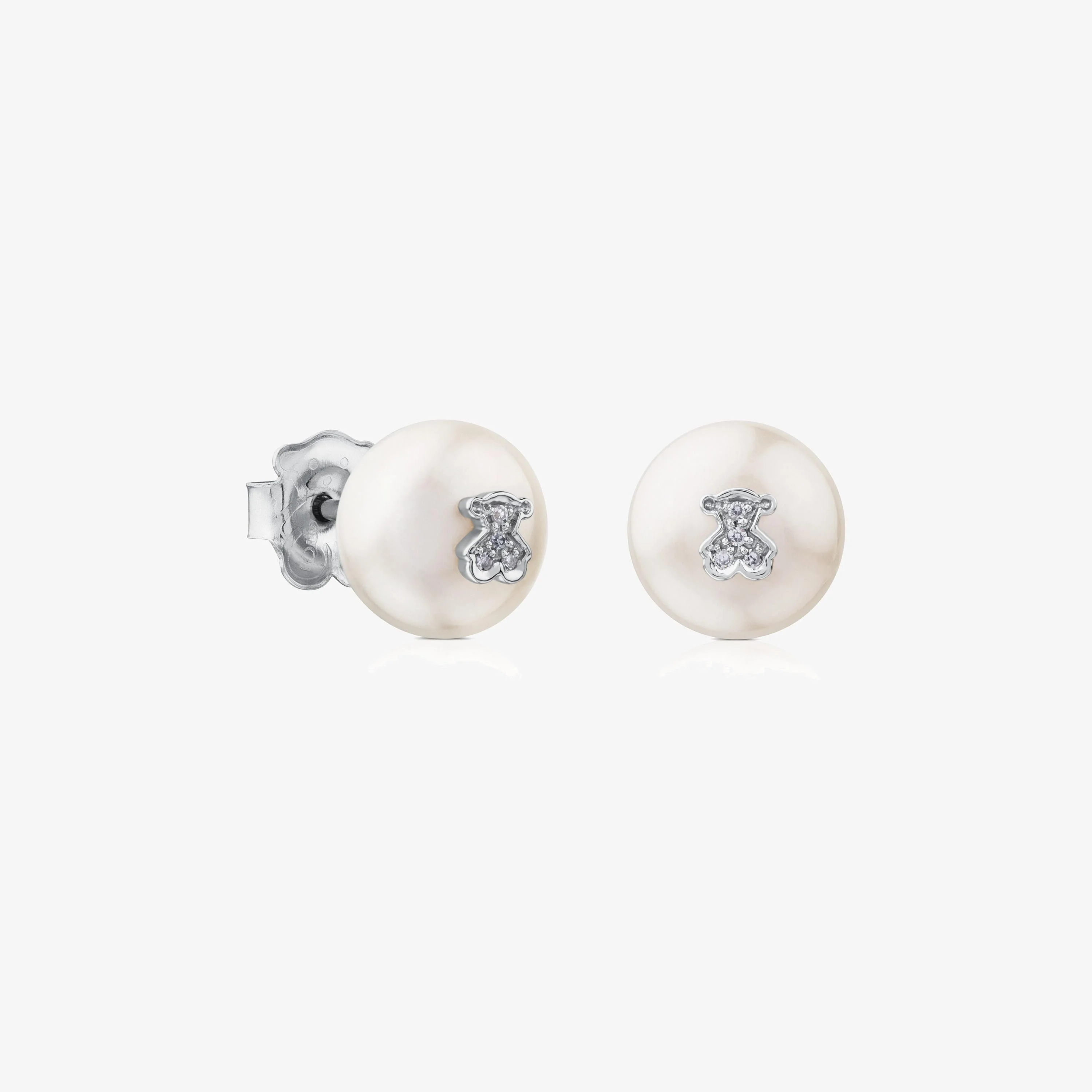 18K white gold TOUS Puppies Earrings with Diamonds and Pearls - 1