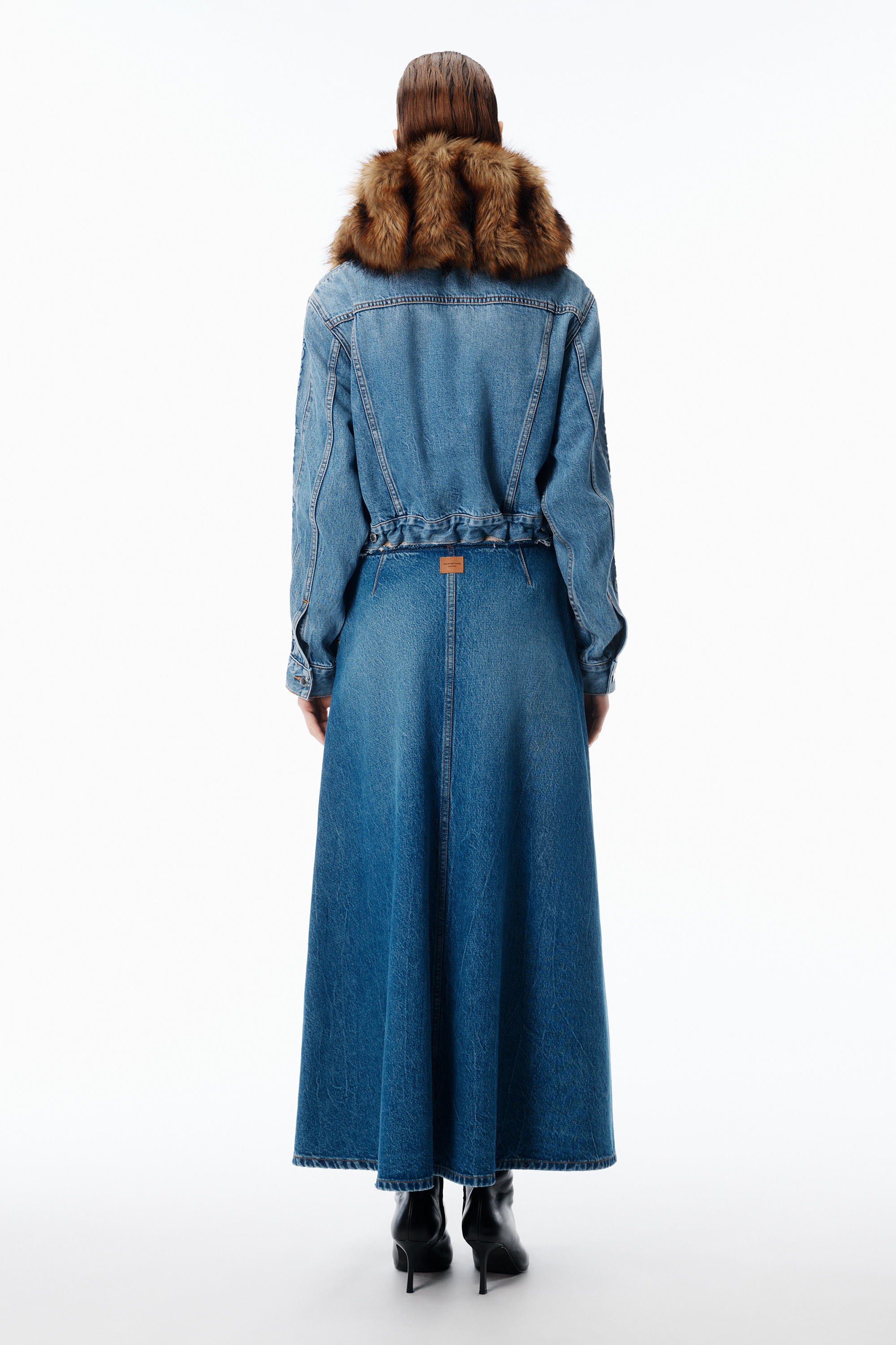 A-Line Denim Skirt Midi - 4