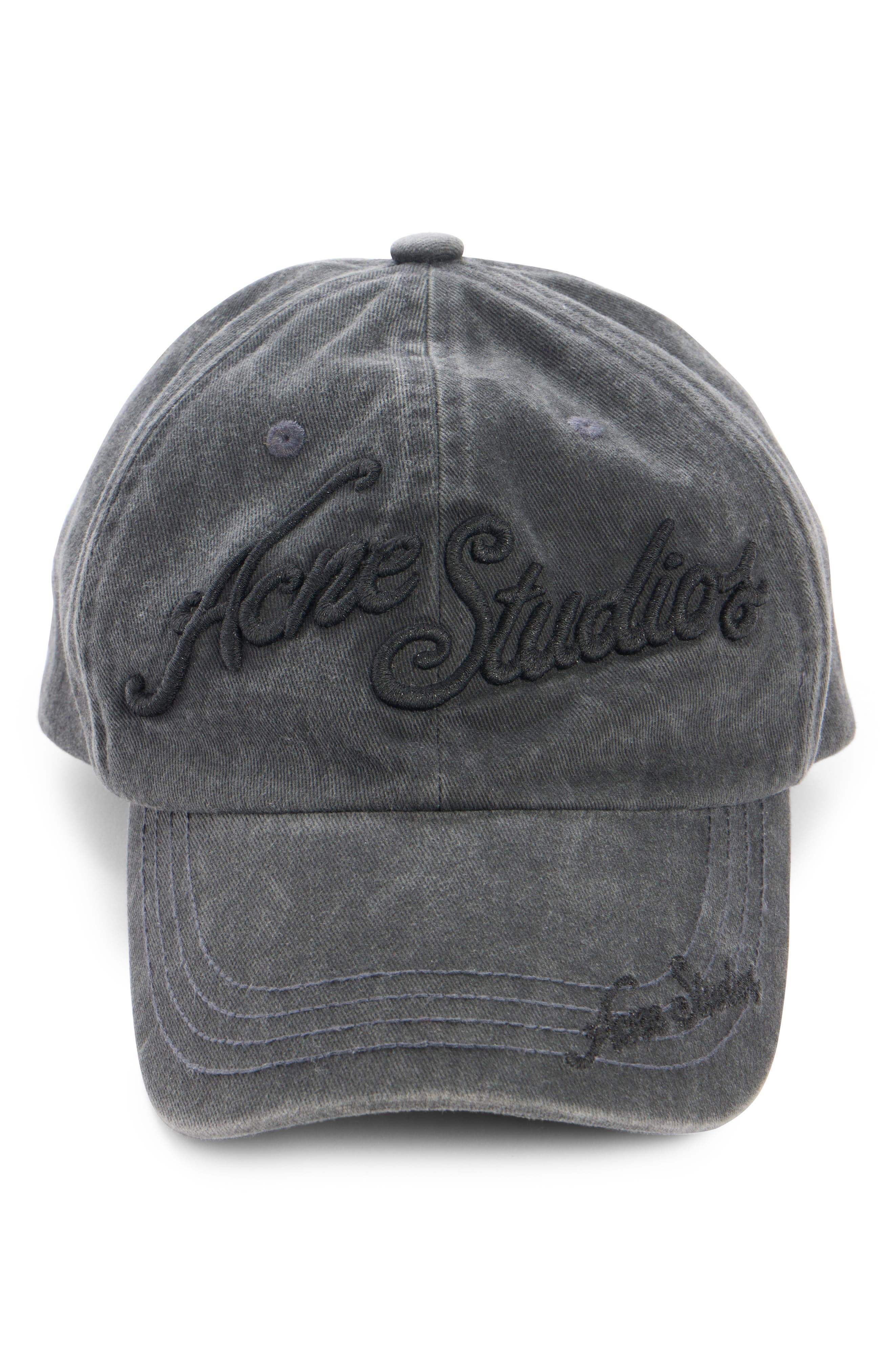 Acne Studios Tourist Logo Embroidered Cotton Twill Baseball Cap in Faded Black at Nordstrom - 2