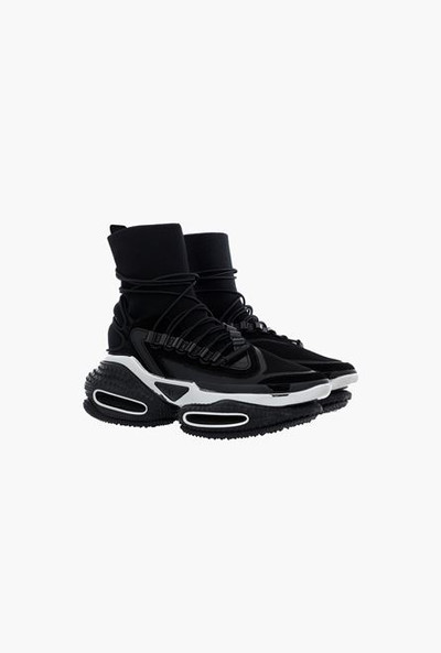 Balmain Black and silver mesh and knit B-Bold Runner sneakers with elastic bands outlook