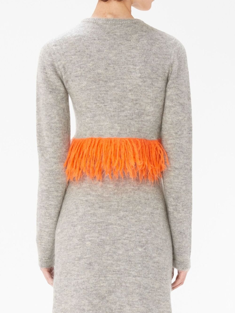 fringed-hem knitted jumper - 4