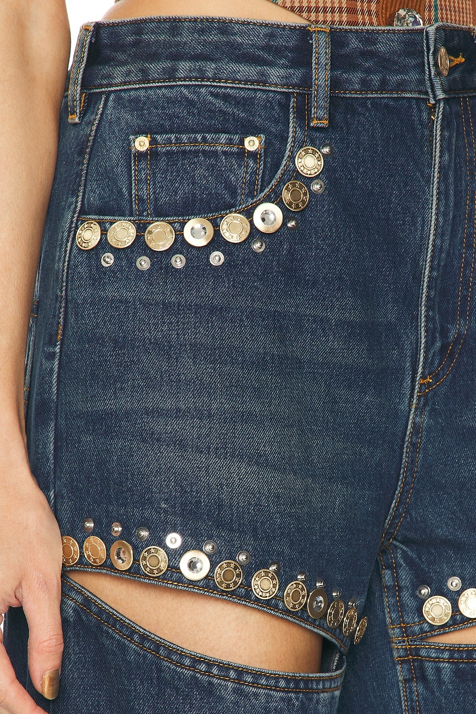 Crystal Cut Out Straight Leg - 6