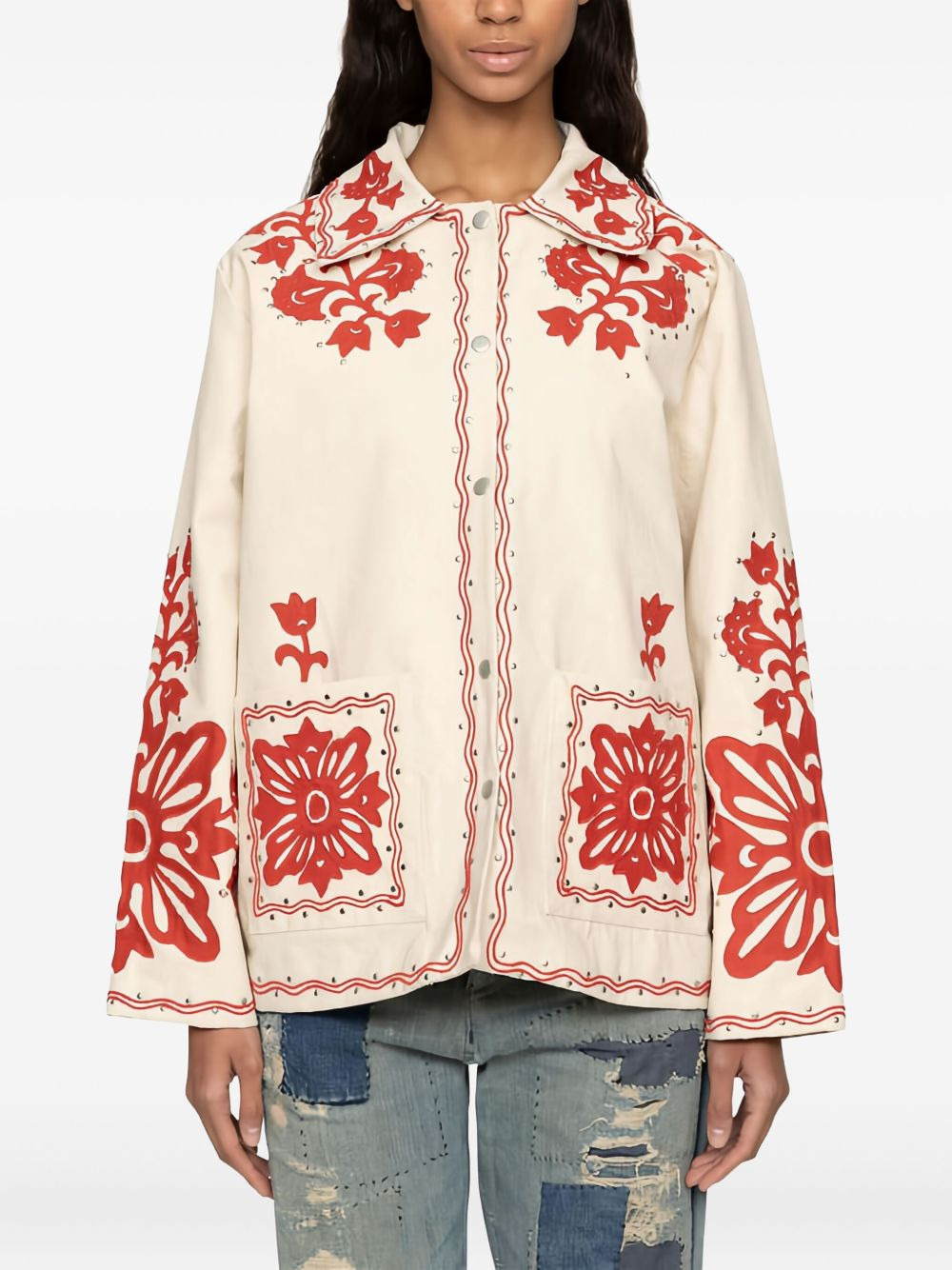 Liliana applique-floral jacket - 2