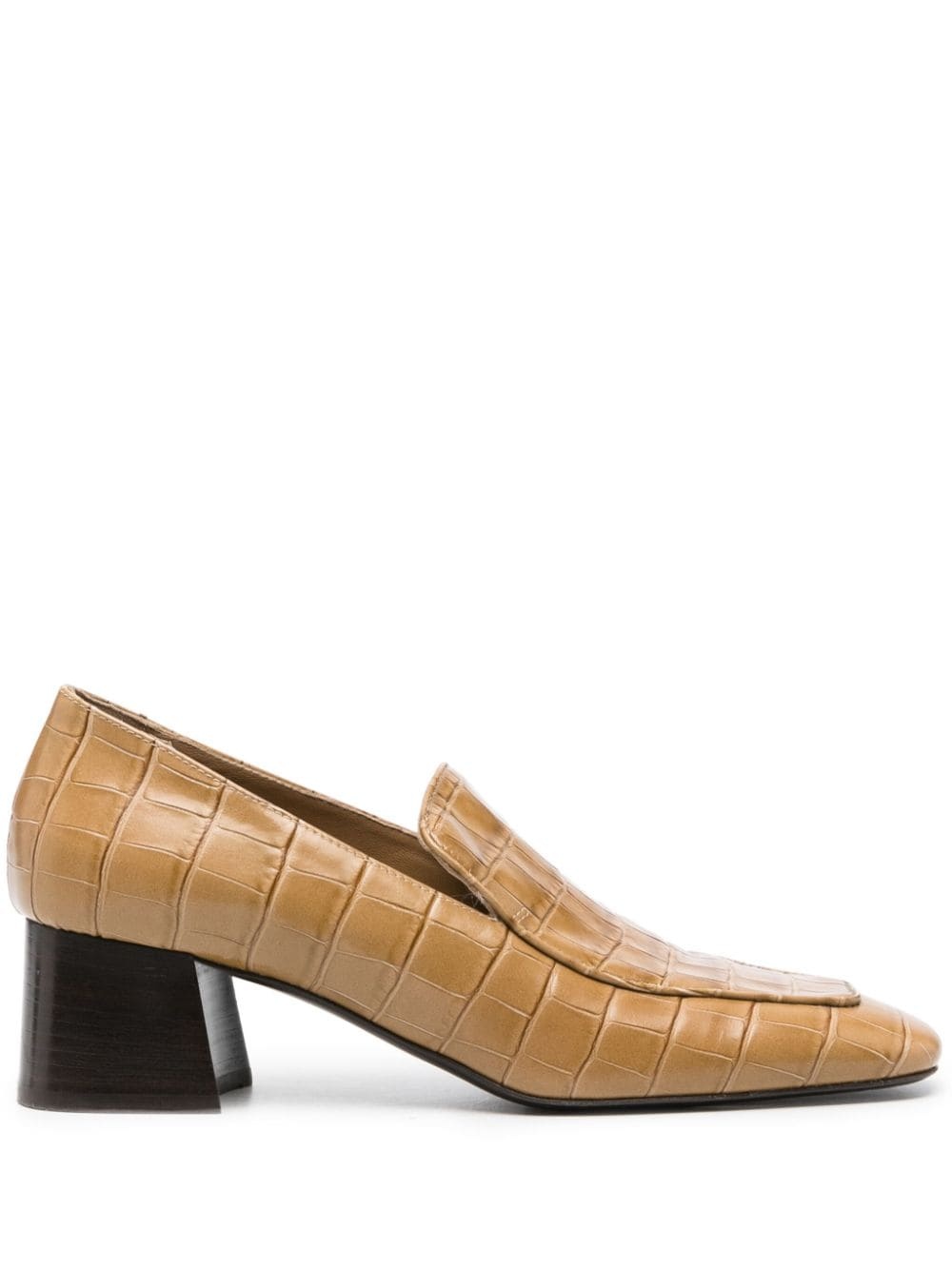 heeled leather loafers - 1