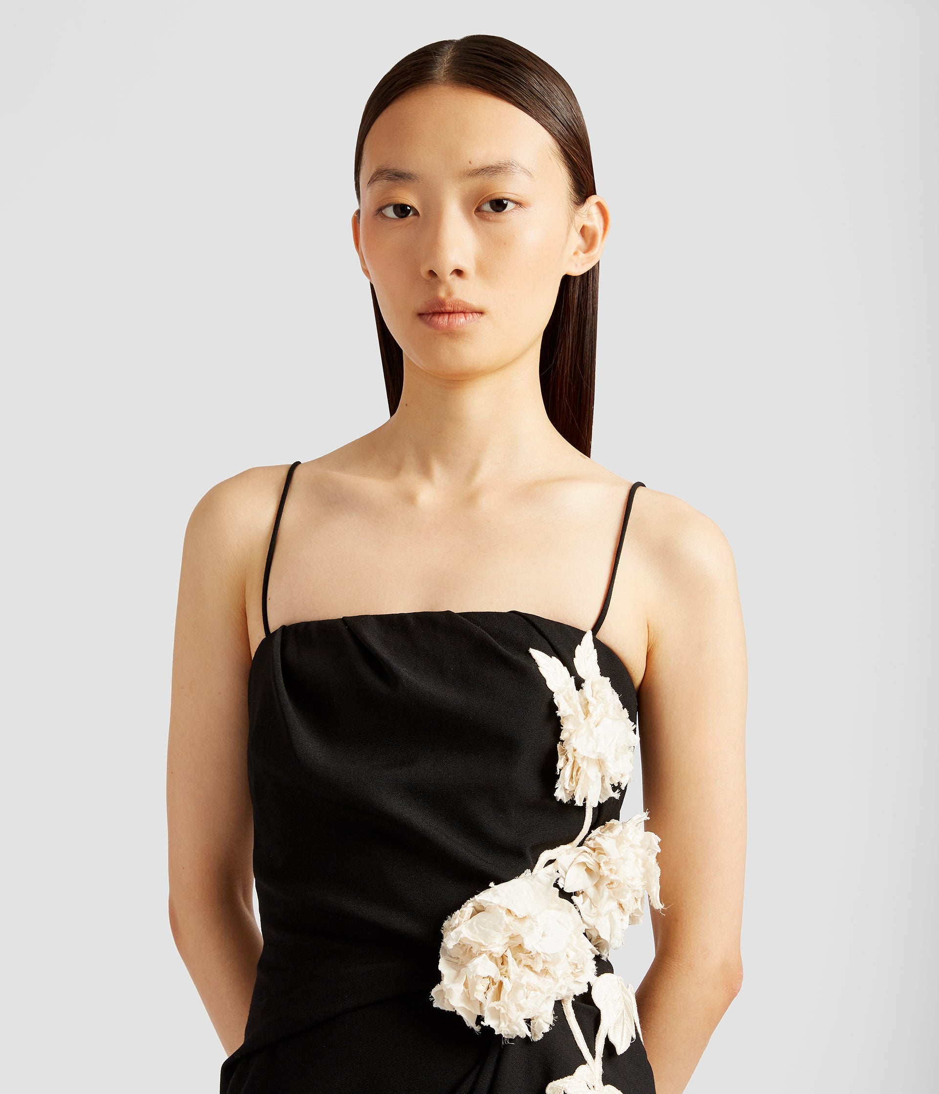 ASYMMETRIC DRAPED MIDI DRESS - 5