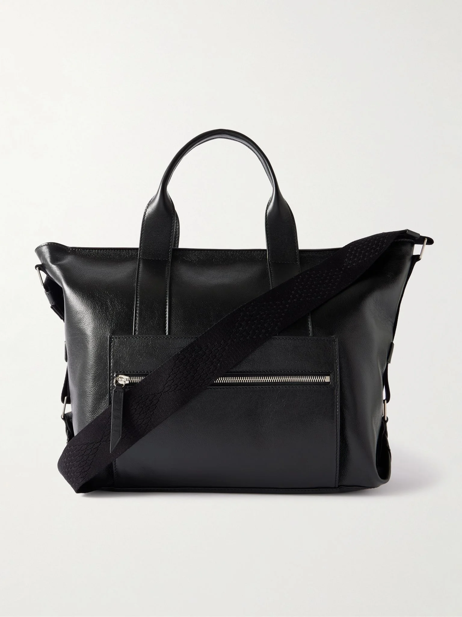 Racer Full-Grain Leather Tote Bag Black - 1