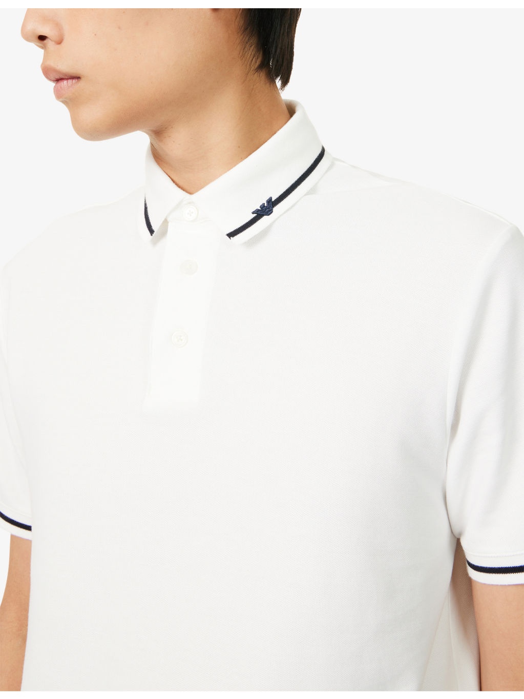 Embroidered-Logo Contrast-Trim Cotton Pique Polo Shirt - 5