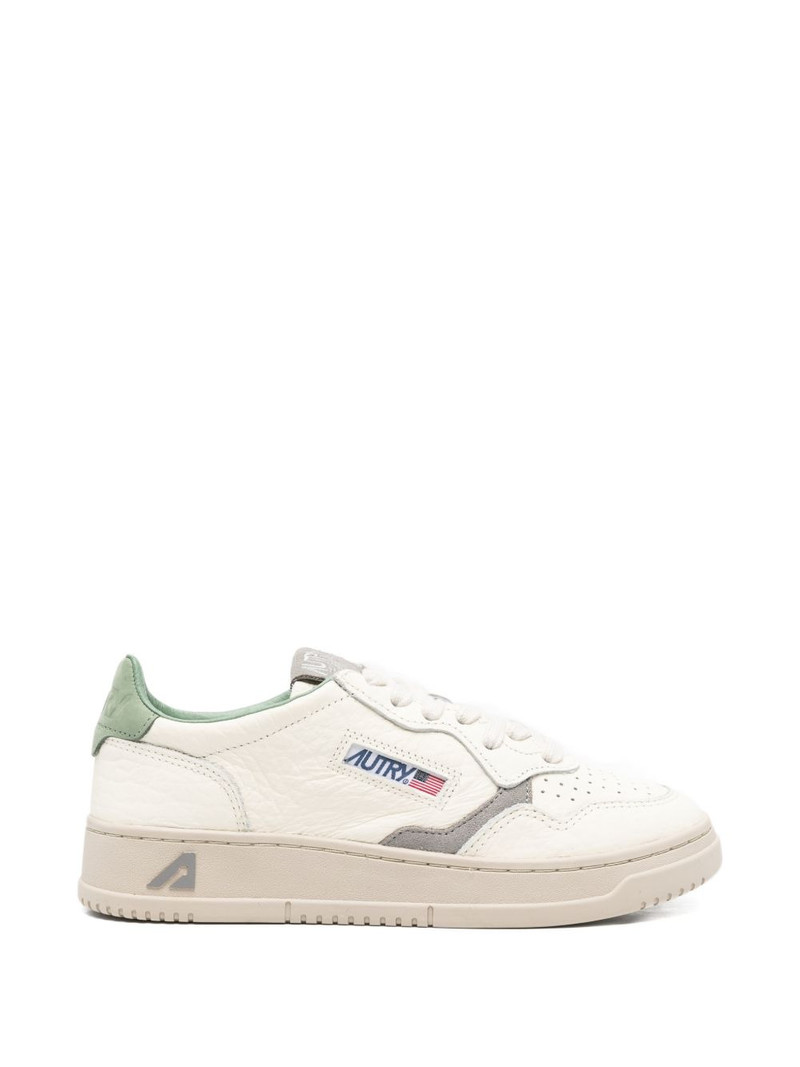 grained medalist low leather sneakers 1
