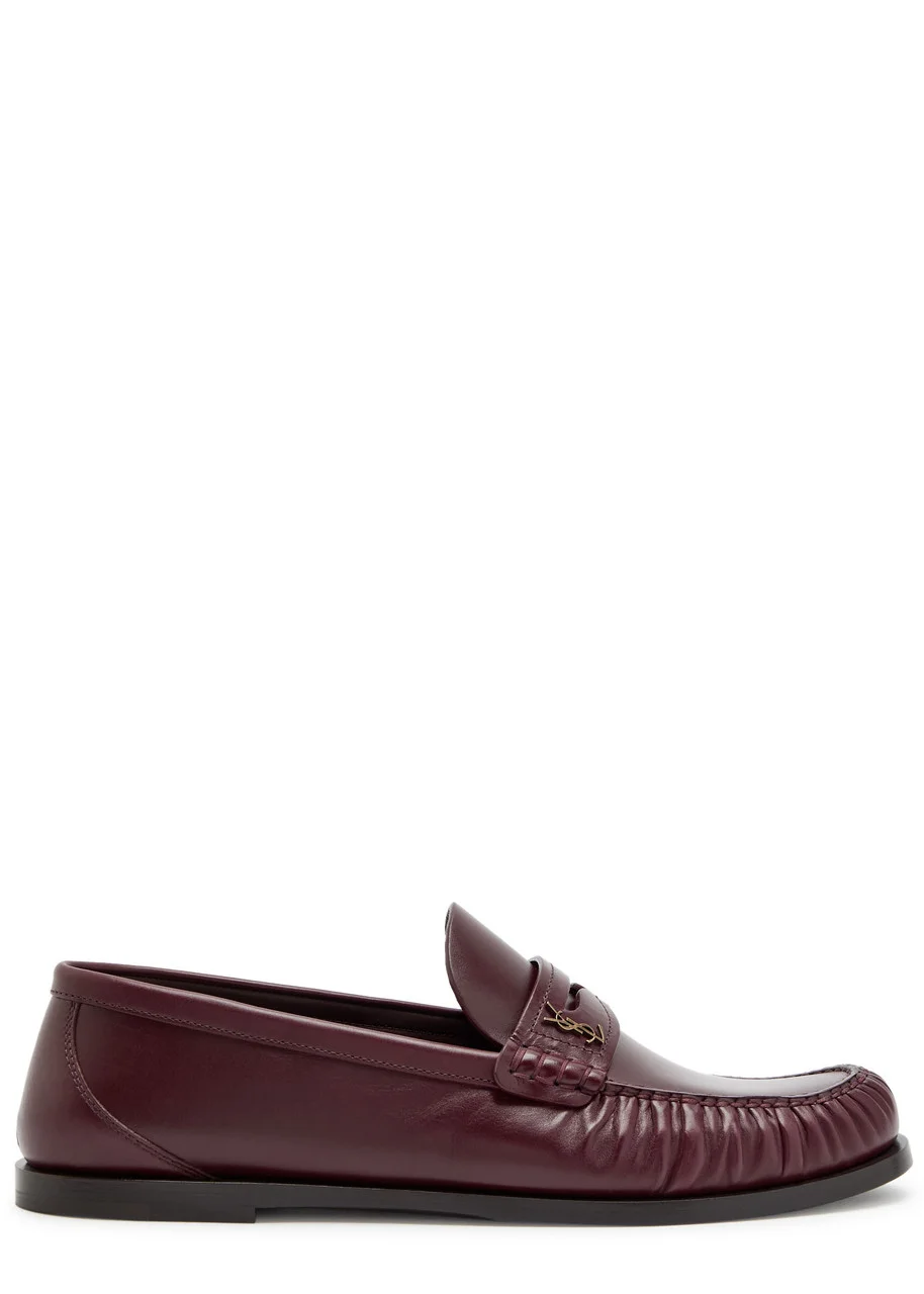 Saint Laurent Logo-plaque Leather Loafers - 1