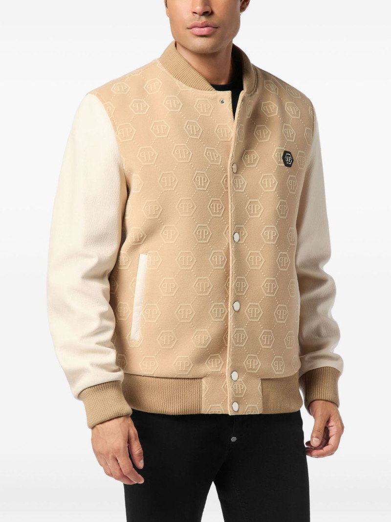 PHILIPP PLEIN monogram varsity bomber jacket outlook