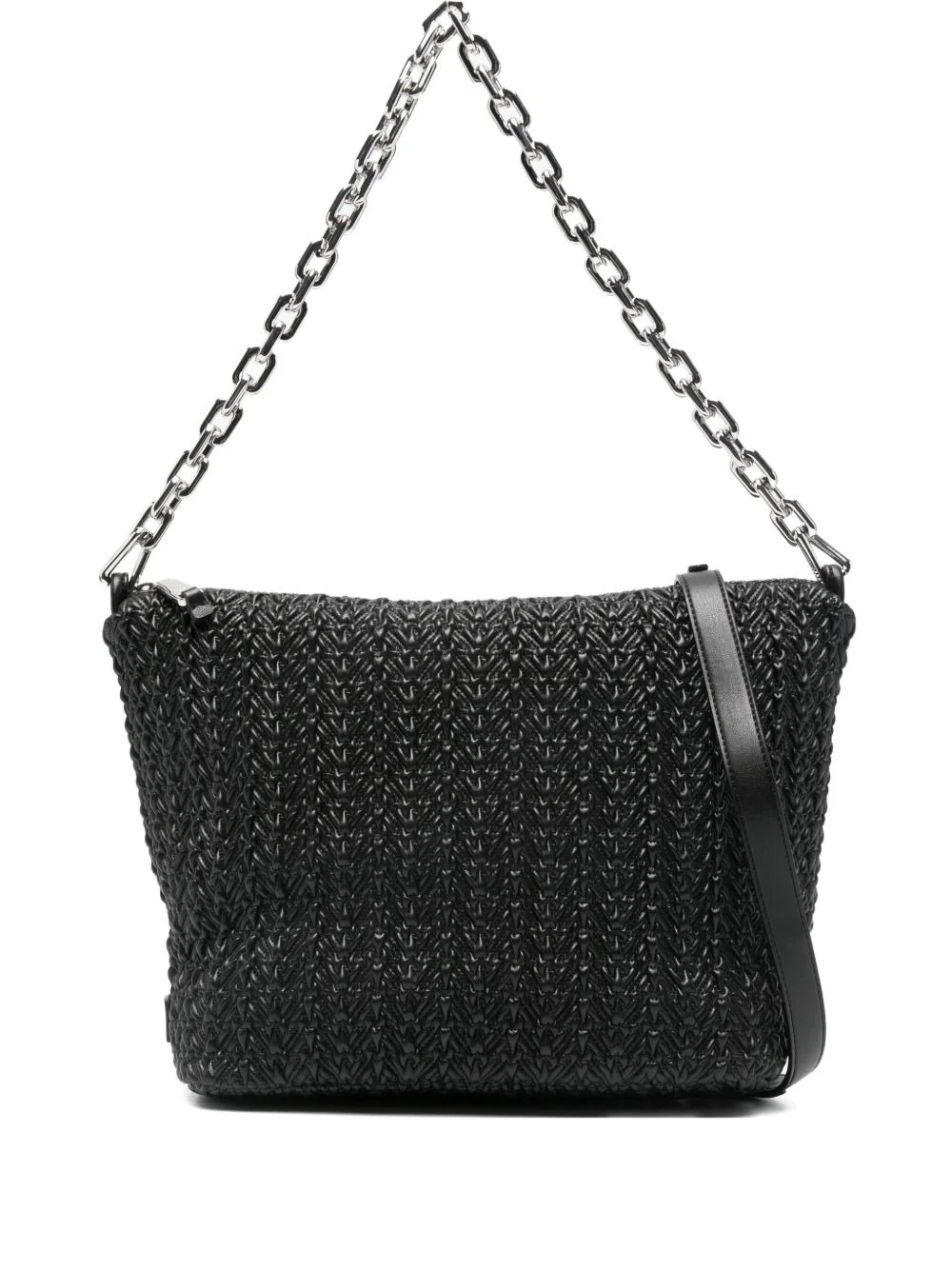 chain-strap woven shouler bag - 1