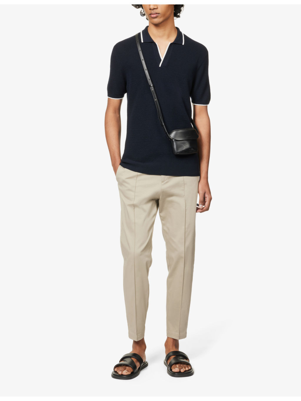 Horton contrast-stripe knitted wool polo shirt - 2