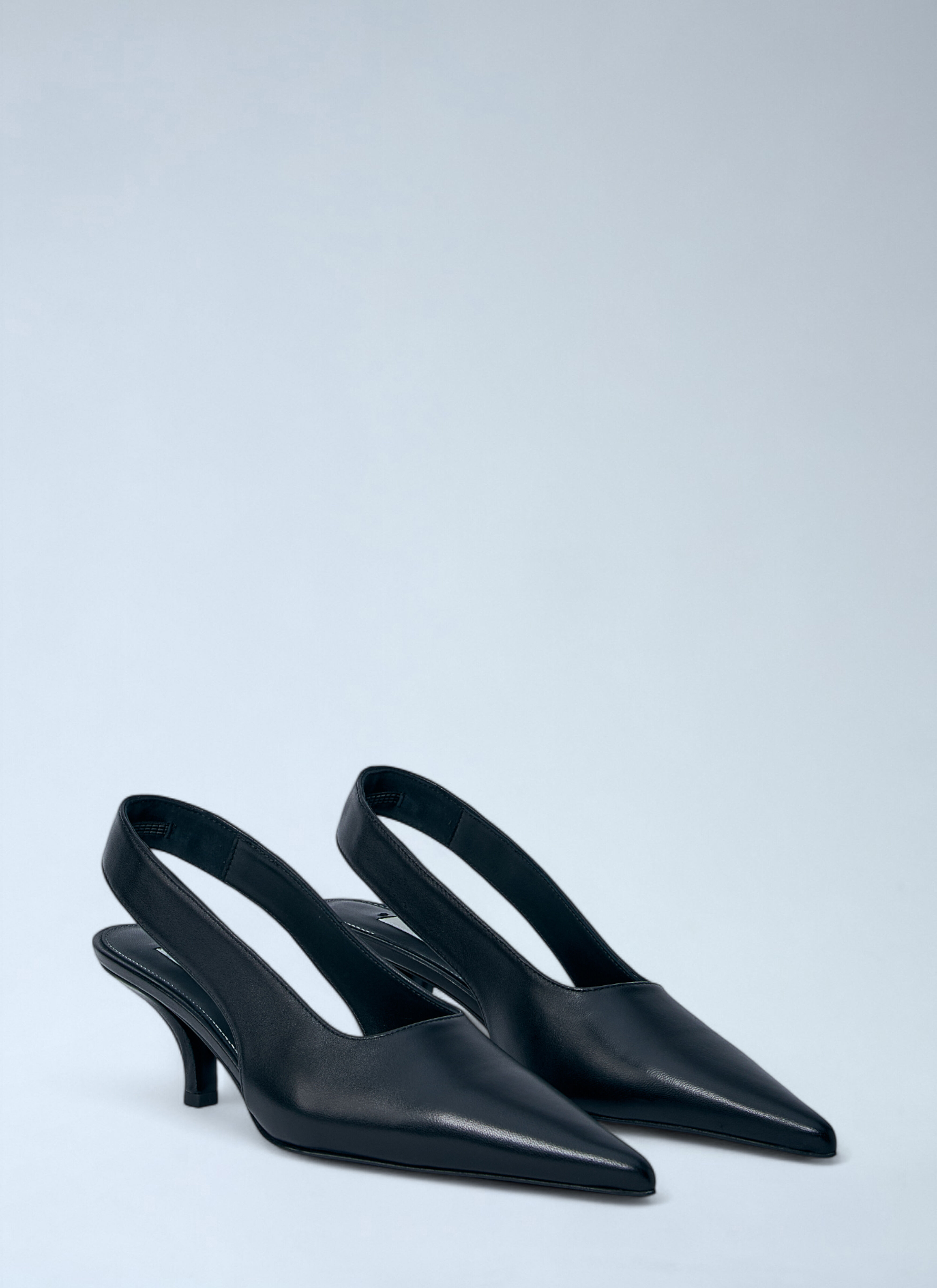 Classic Leather Slingback Heels - 2