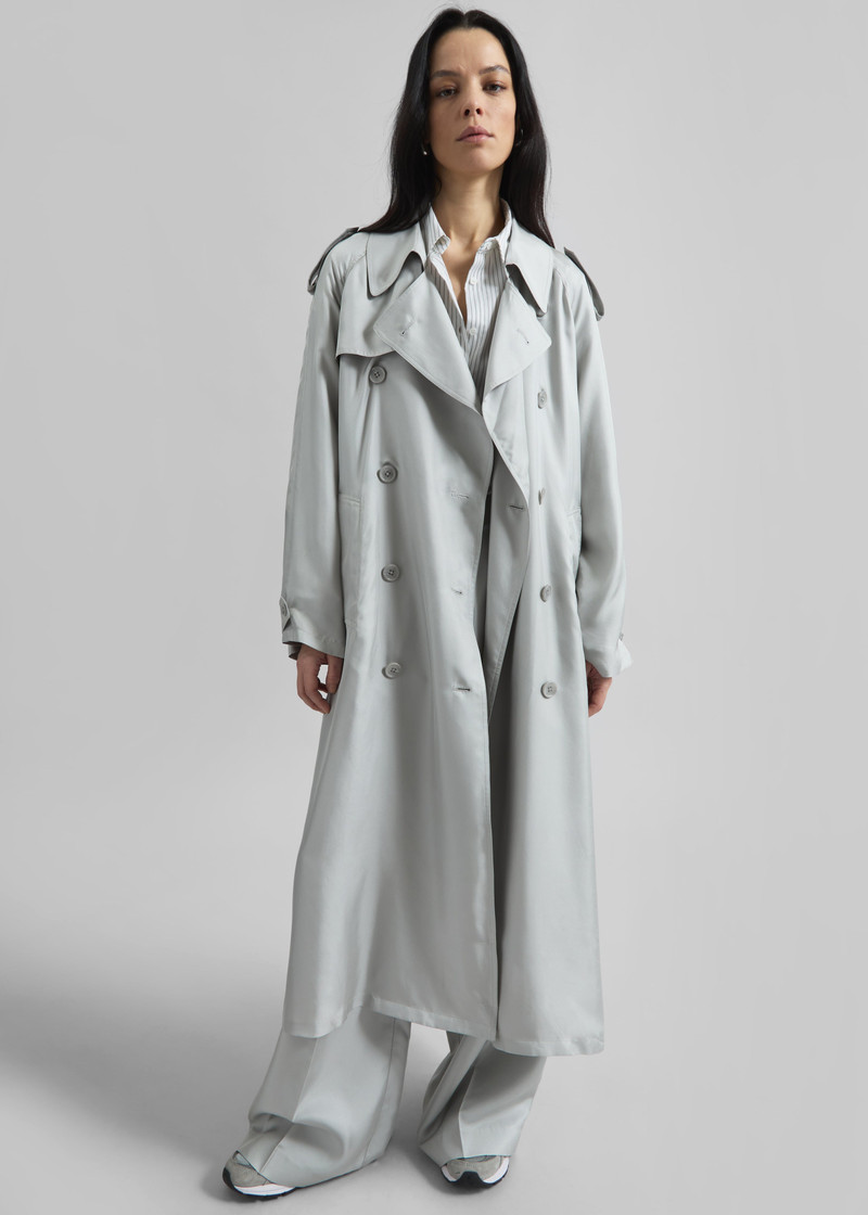 Veyron Silk Trench - Grey 8