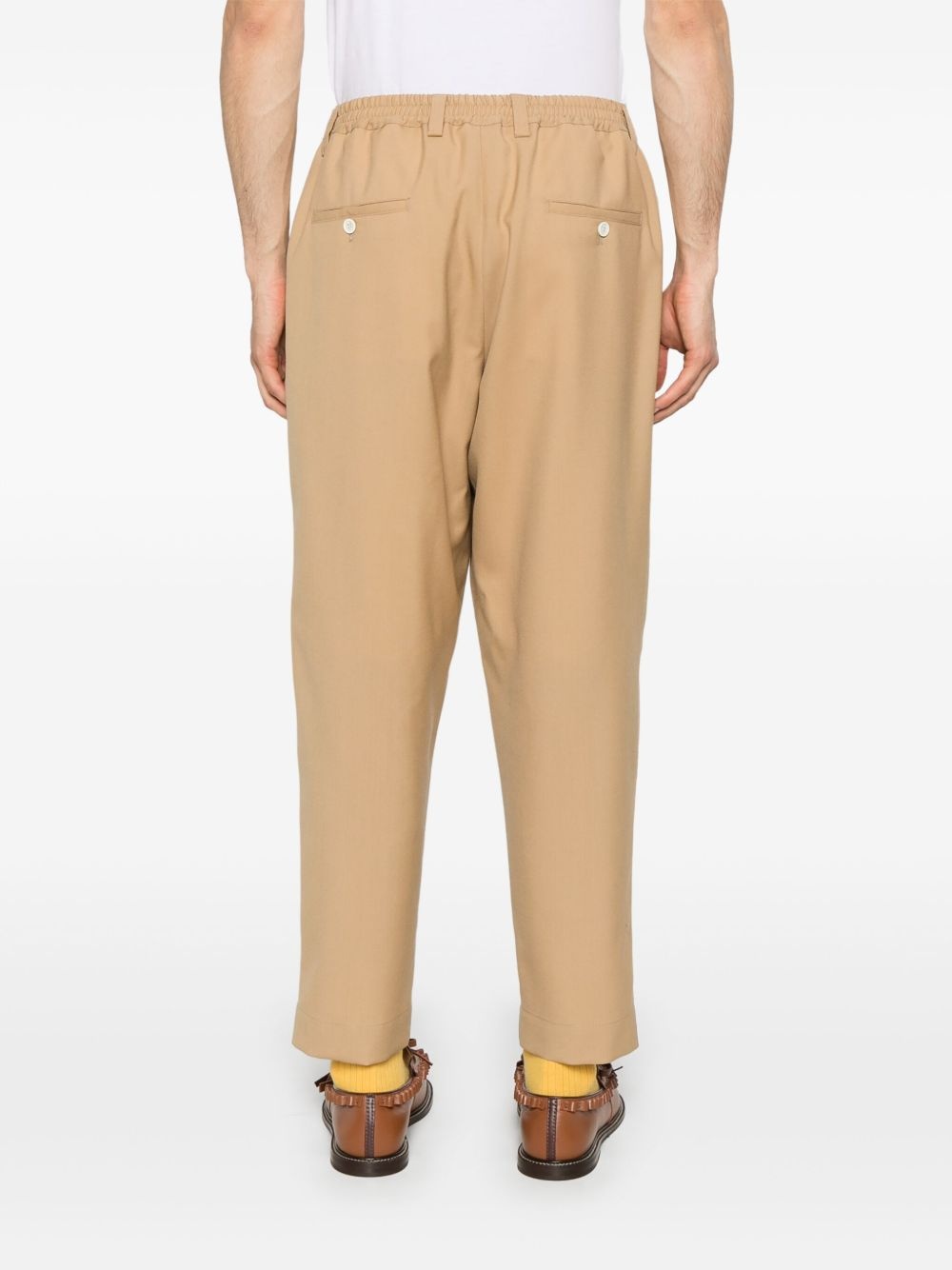 wool drawstring-waist trousers - 4
