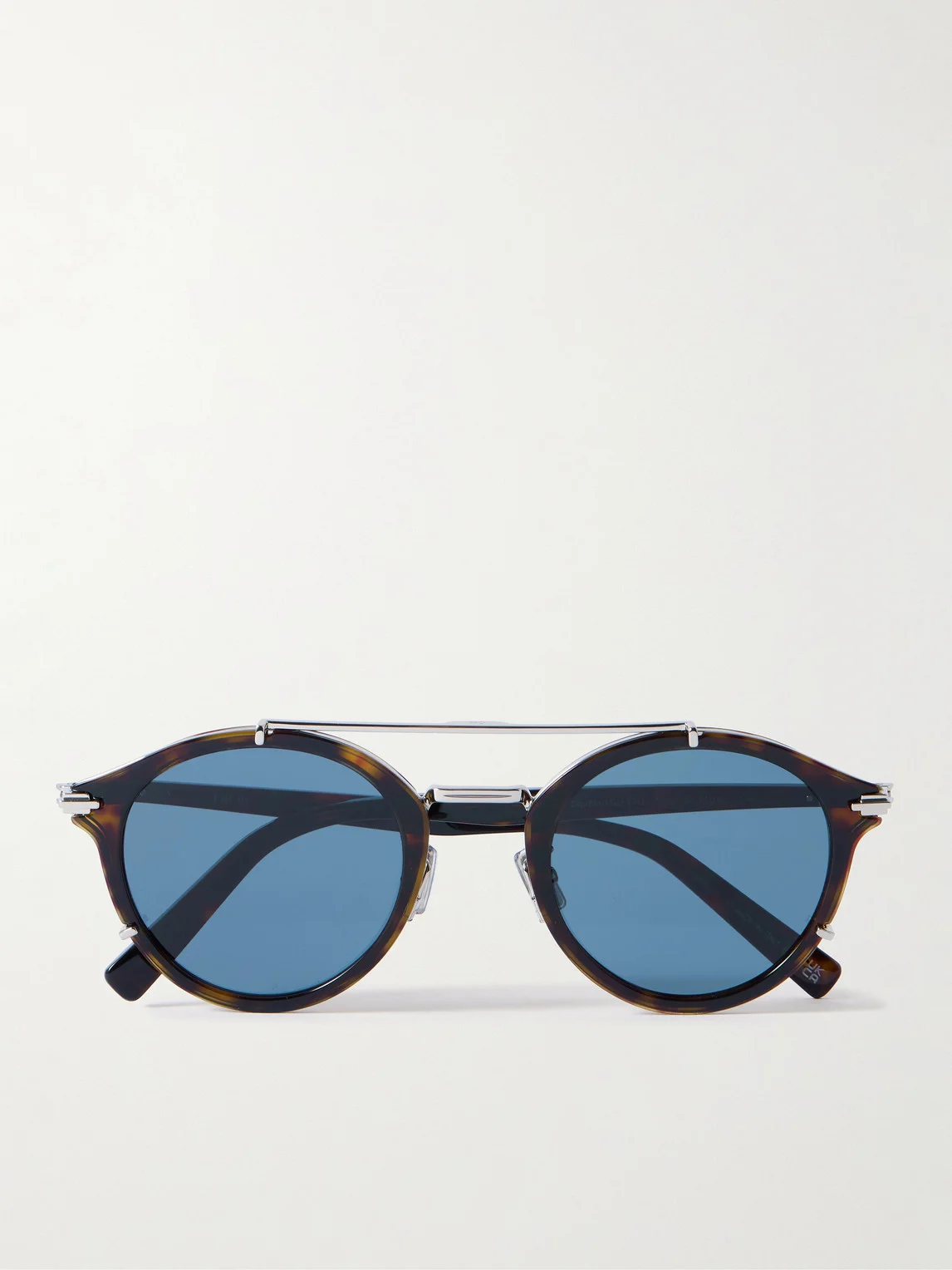 DiorBlackSuit R7U Tortoiseshell Acetate and Silver-Tone Round-Frame Sunglasses - 1