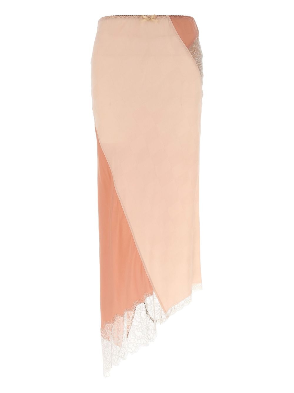 lace-paneled asymmetric skirt - 1