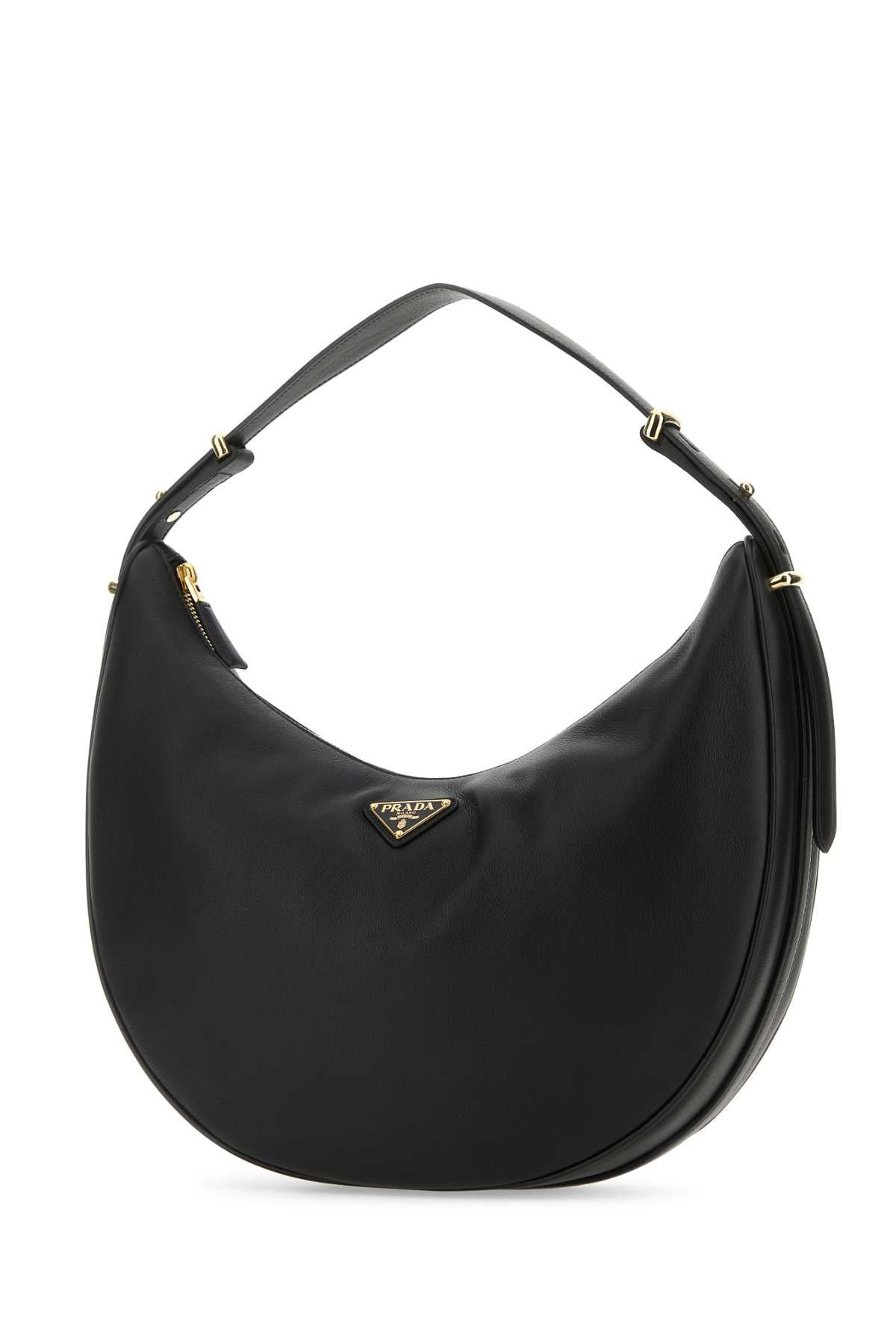 Prada Women Black Leather Big Arquã¨ Handbag - 2