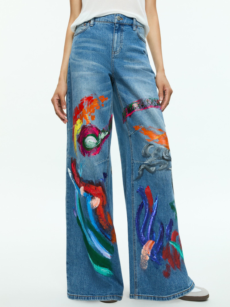 TUCKER PAINTED BAGGY JEAN WITH DARTED KNEE 1