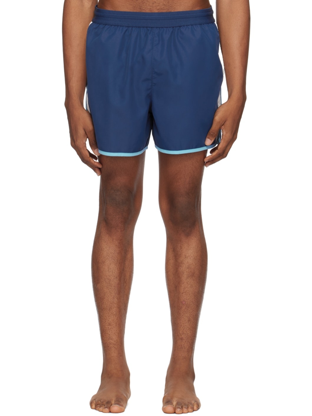 Blue Colorblock Swim Shorts - 1