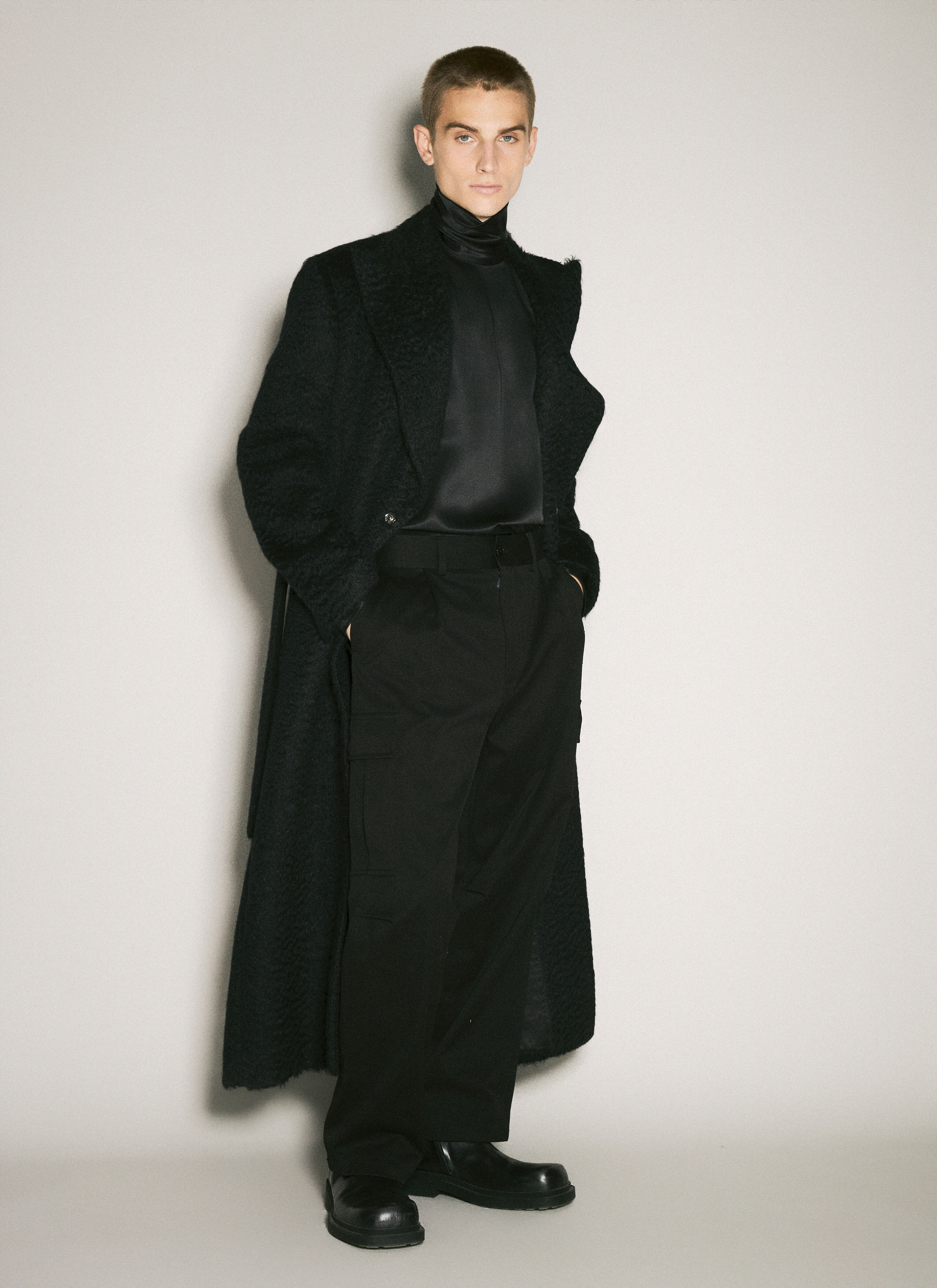 Loose Silk Turtleneck Top - 2