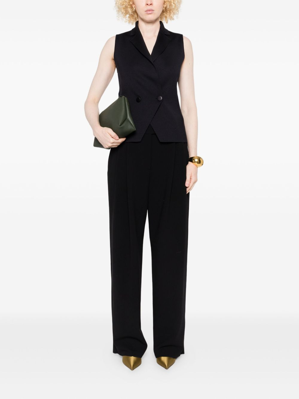 double-breasted sleeveless waistcoat - 2