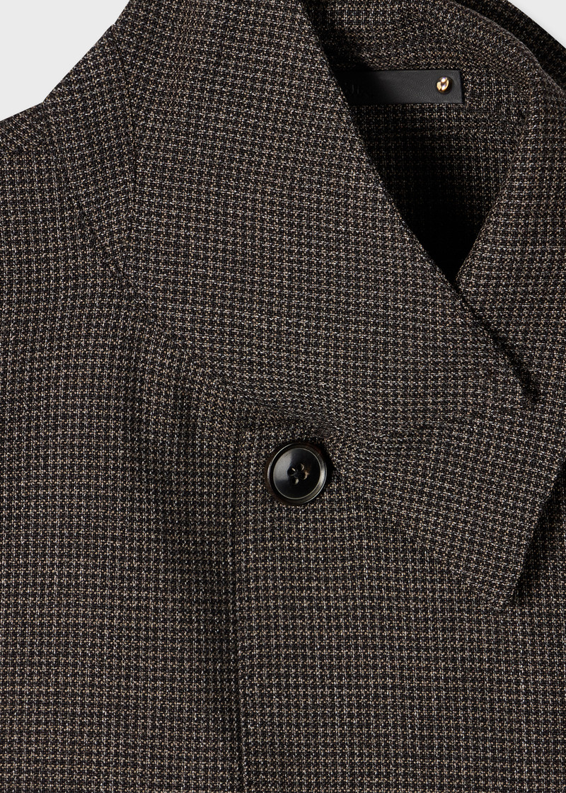 Paul Smith Brown Check Two-Ply Merino Work Jacket outlook