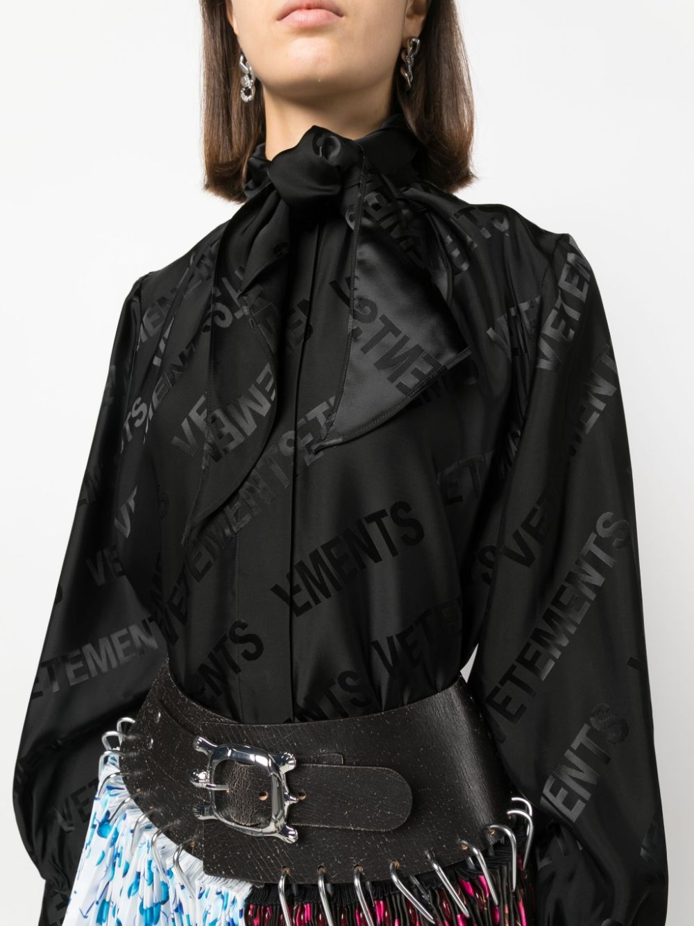 logo-jacquard button-up shirt - 5