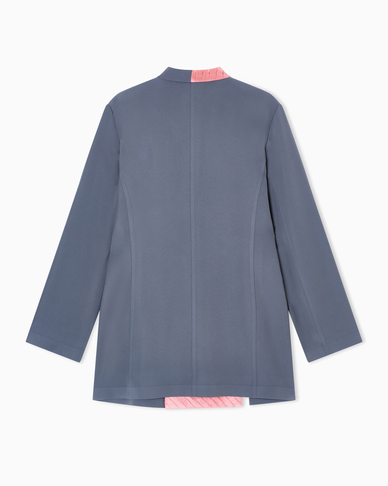 LONG JACKET IN TECHNICAL CADY AND PLEATED SILK 2