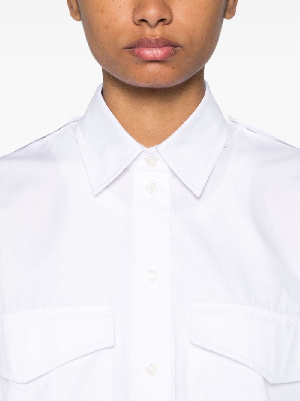 logo-embroidered cotton shirt - 5