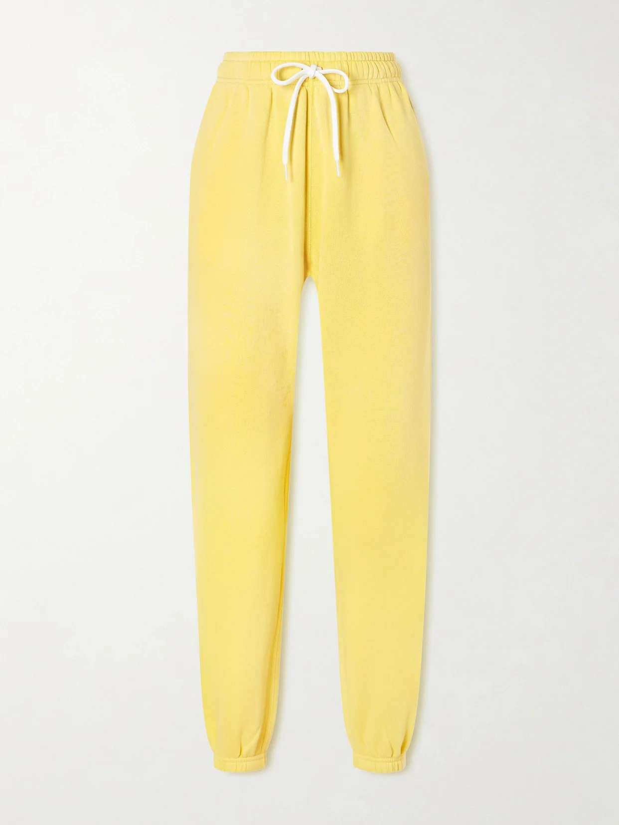 Embroidered Cotton-blend Fleece Tapered Sweatpants - 1