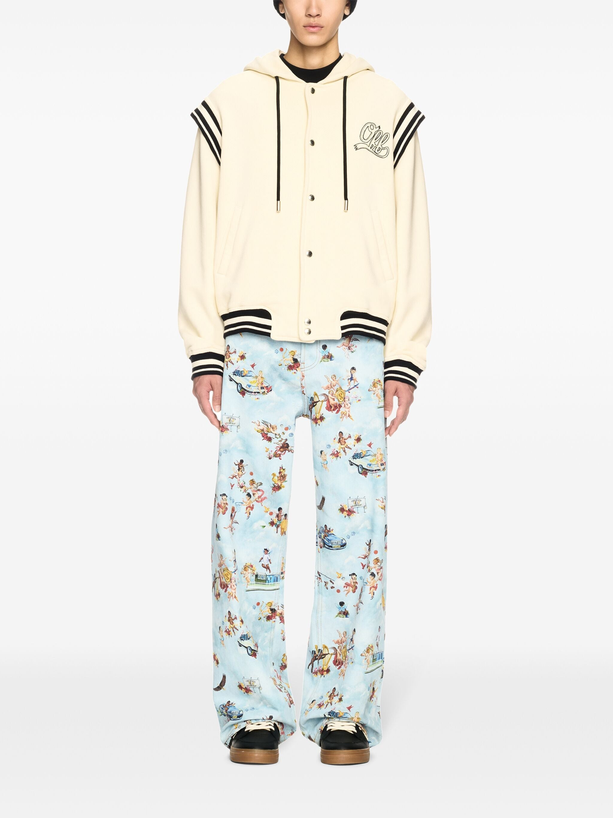 Off White Men Off Fleece Varsity Hoodie - 3