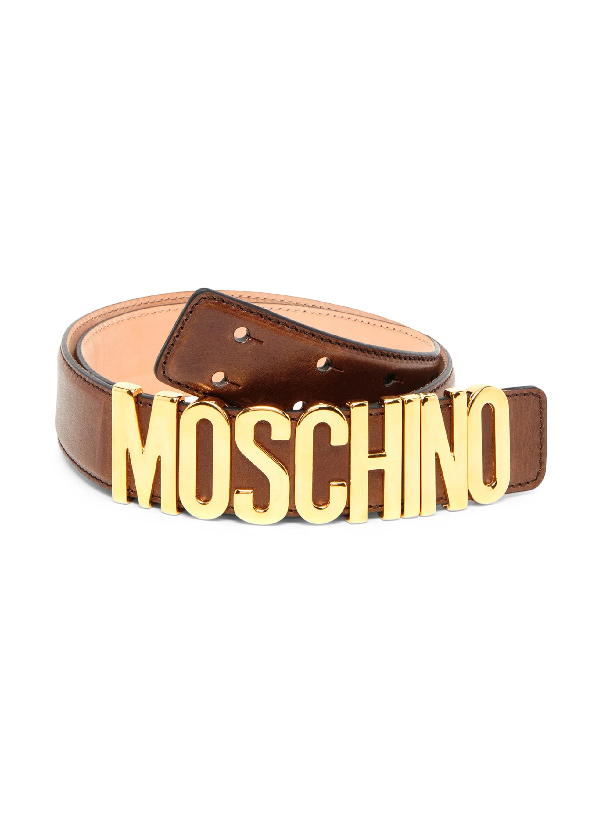 Men's Logo Hardware Leather Belt - Chocolate - 1