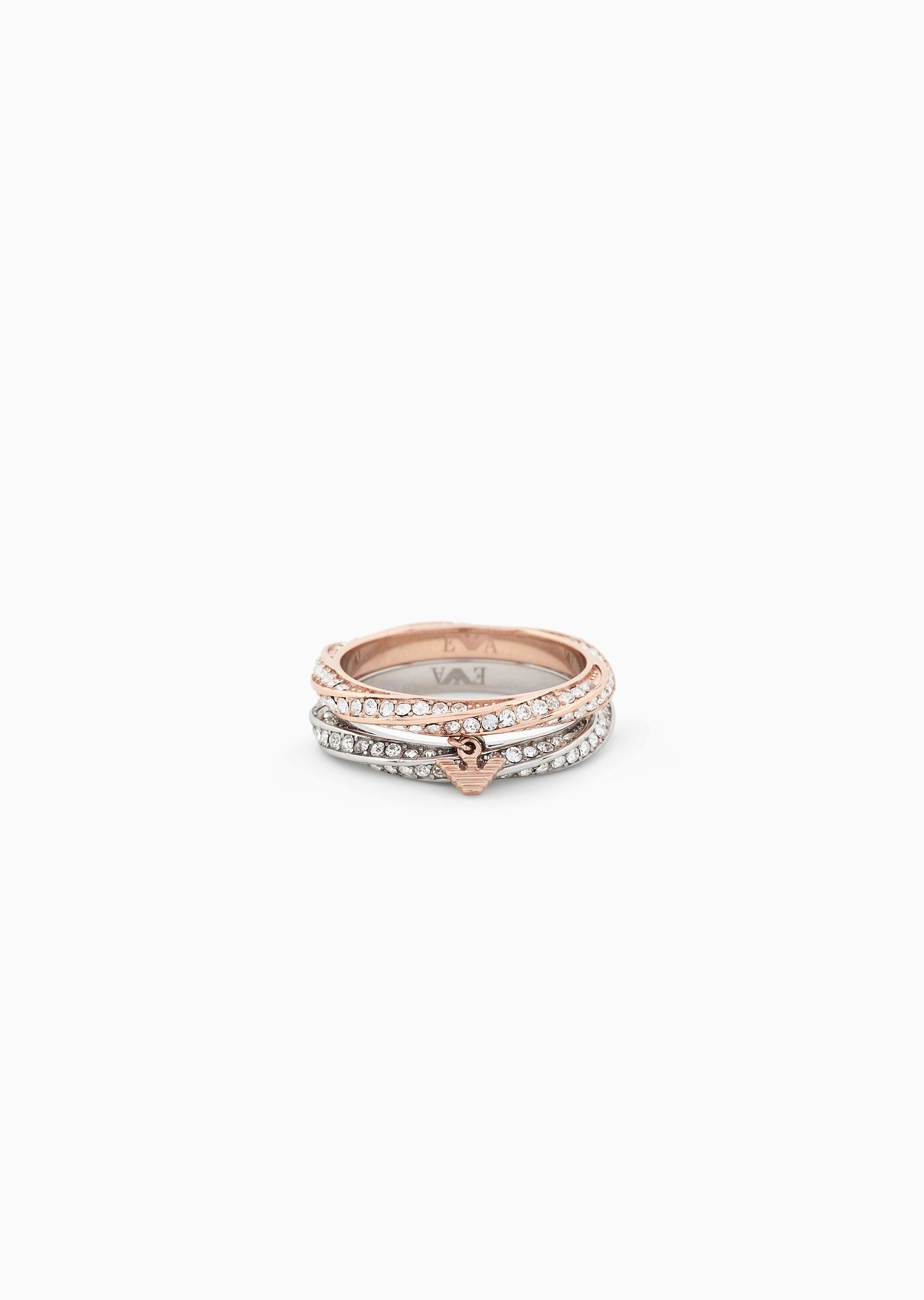 Rose Gold-Tone and Two-Tone Stainless Steel Band Ring Set - 1