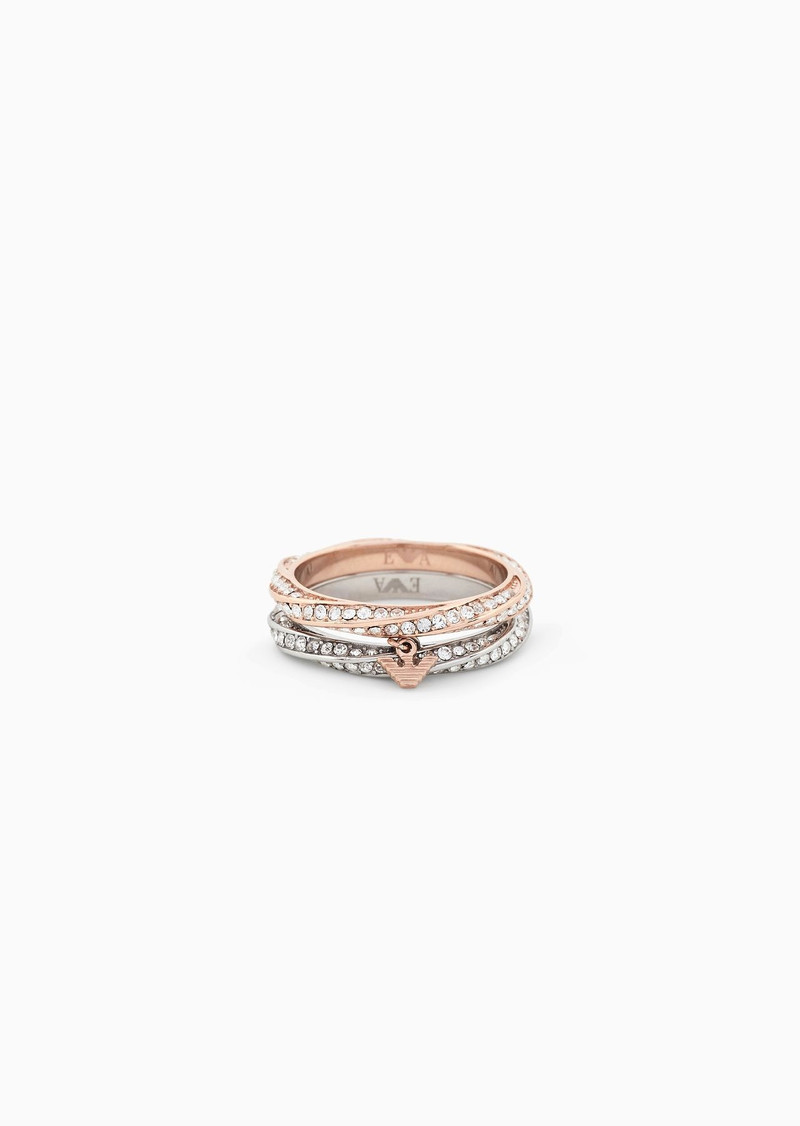Rose Gold-Tone and Two-Tone Stainless Steel Band Ring Set 1