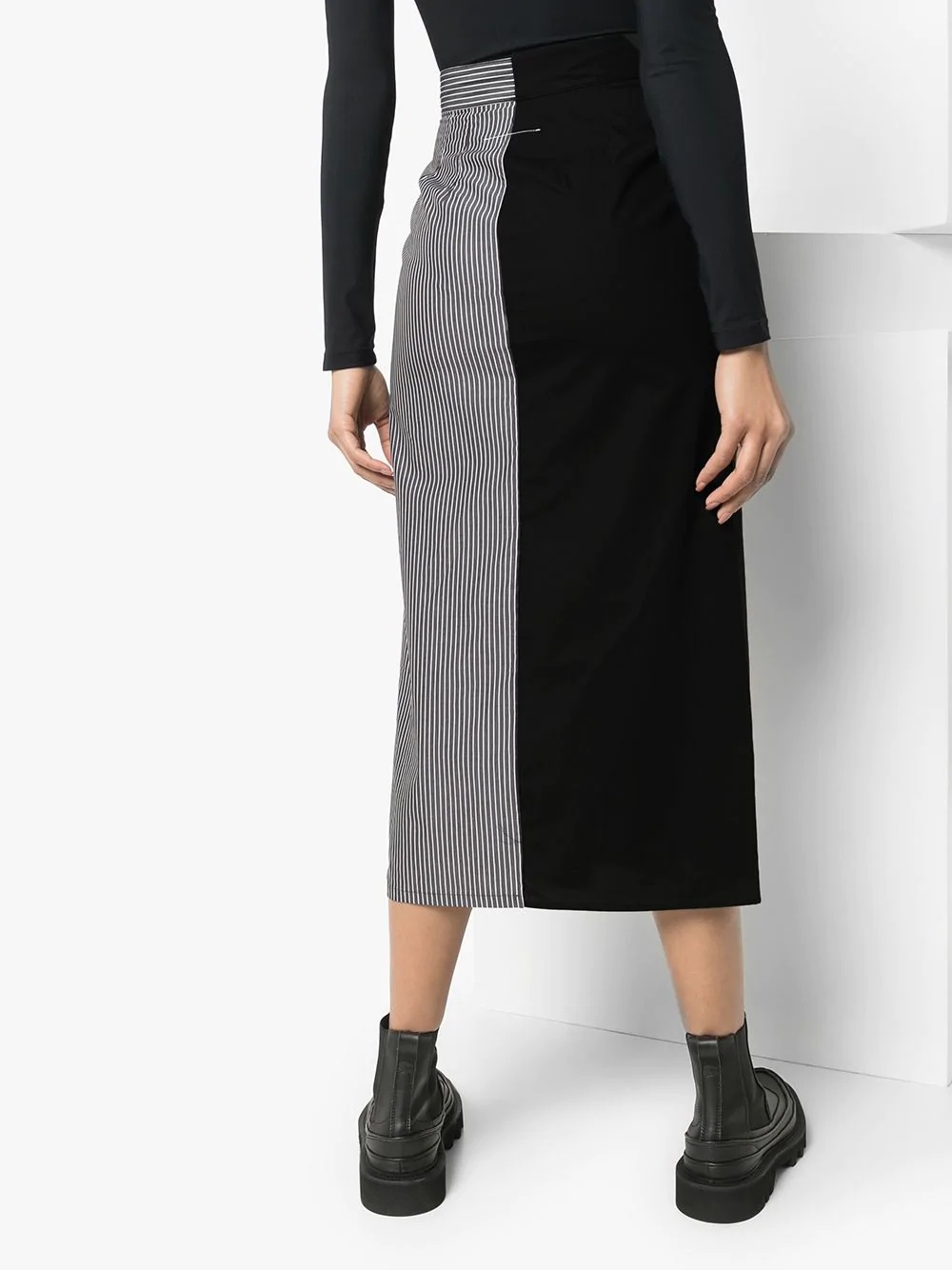 contrast panel midi skirt - 3