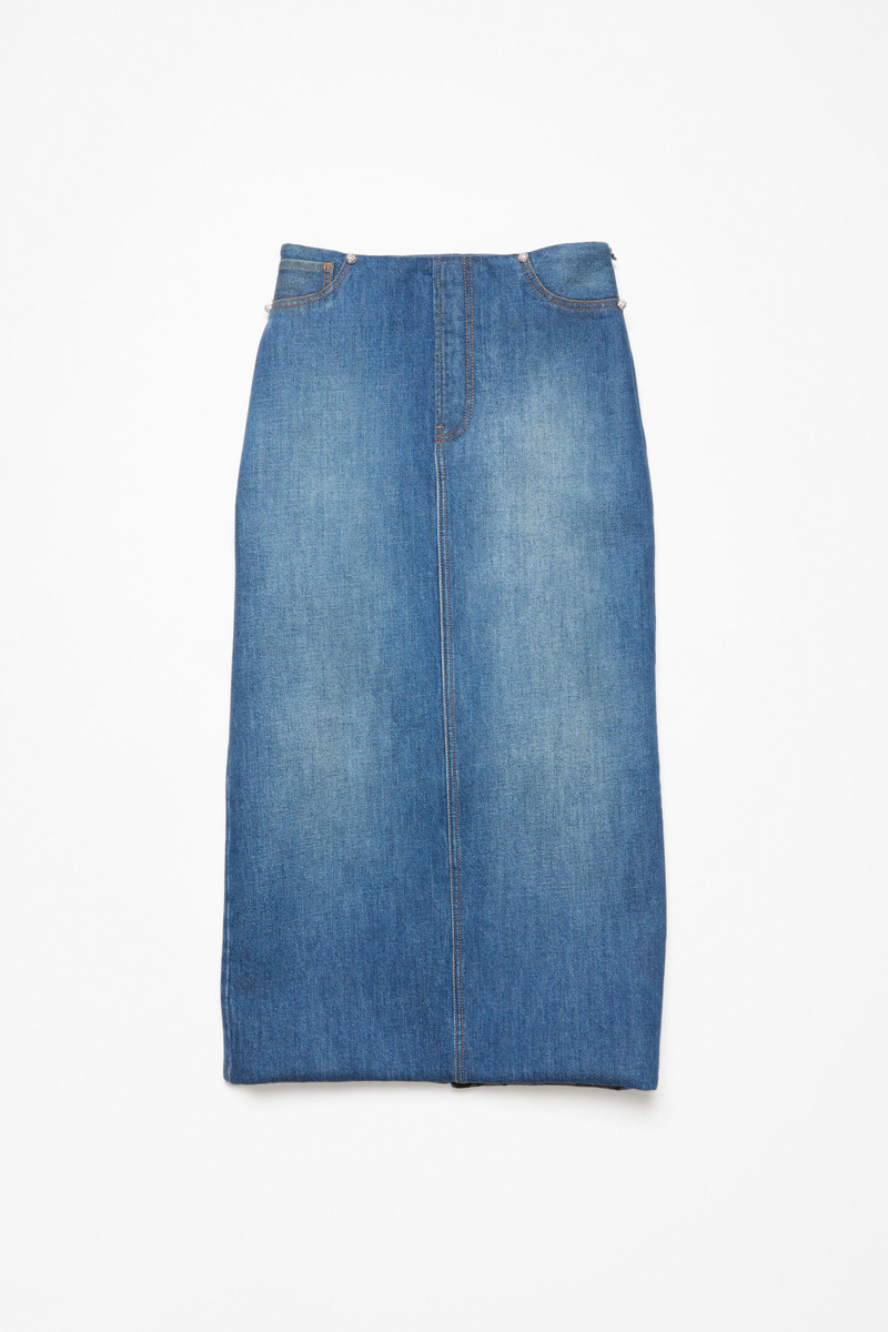 Bonded denim skirt - Mid Blue 1