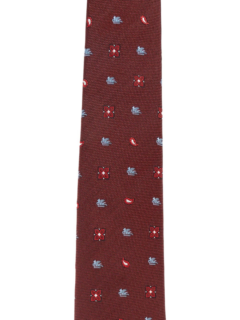 patterned silk tie - 2