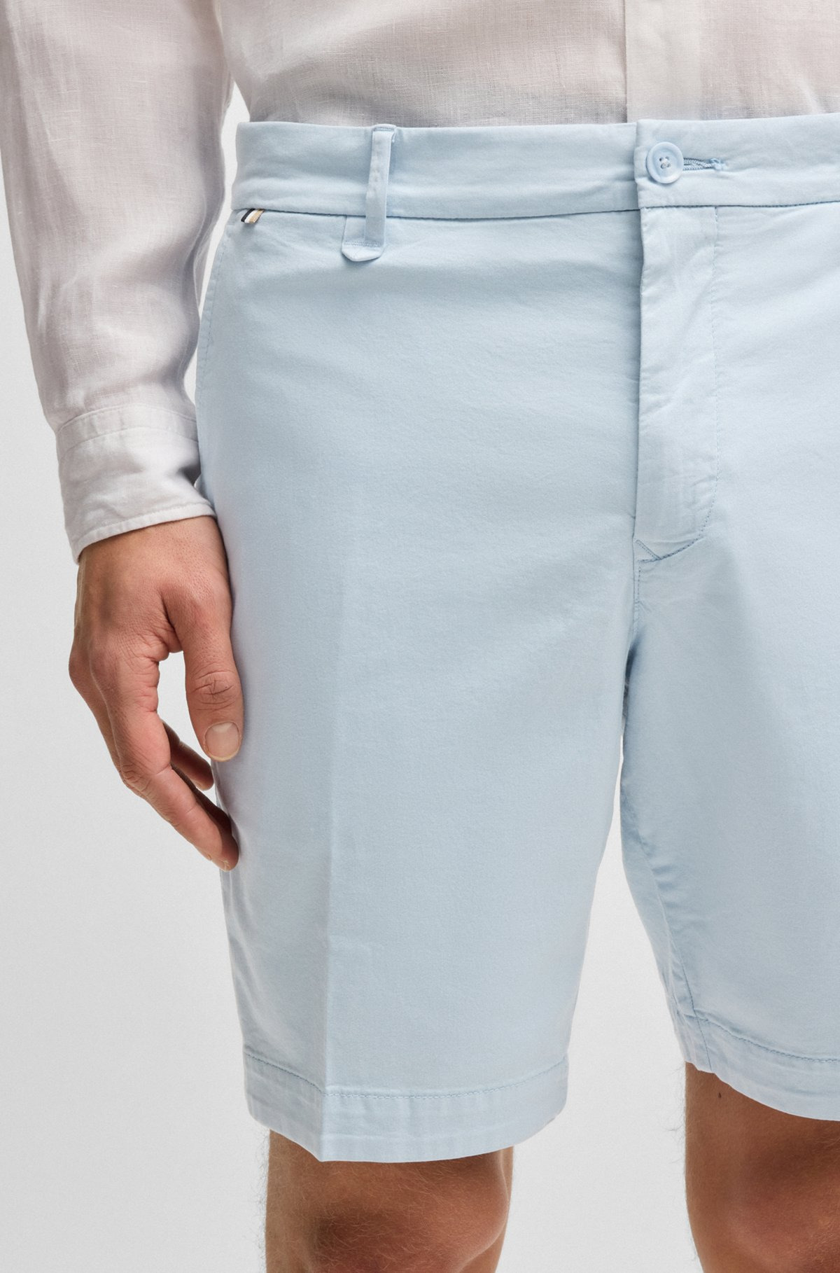 SLIM-FIT SHORTS IN STRETCH-COTTON TWILL - 5