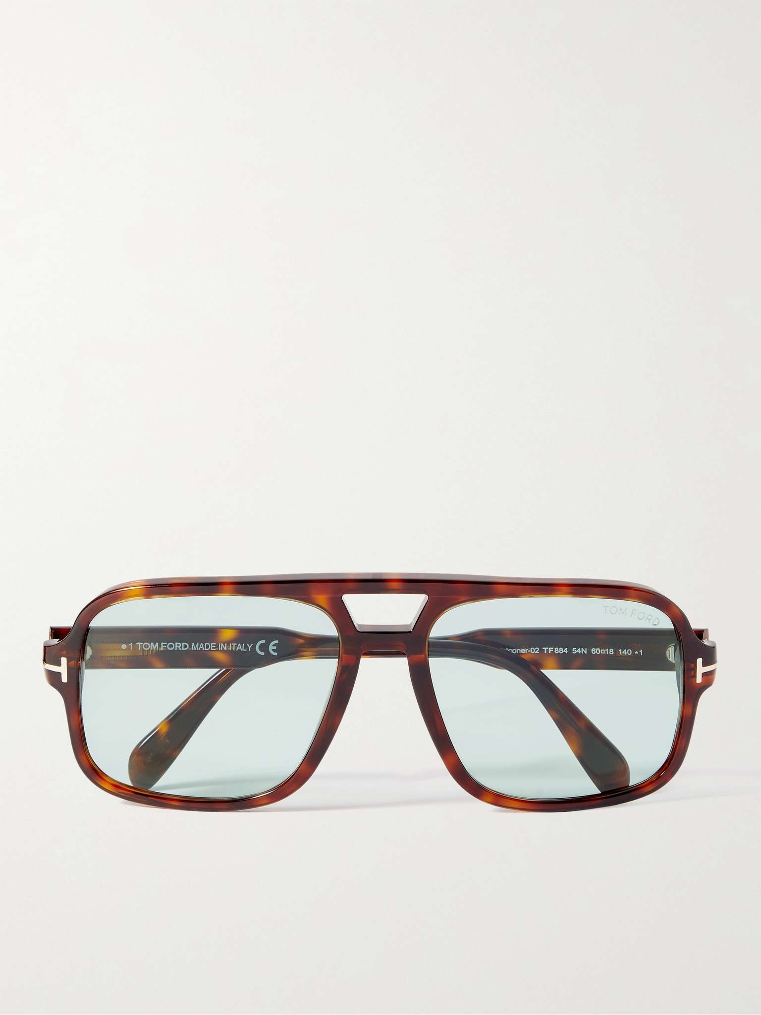 Aviator-Style Tortoiseshell Acetate Sunglasses - 1