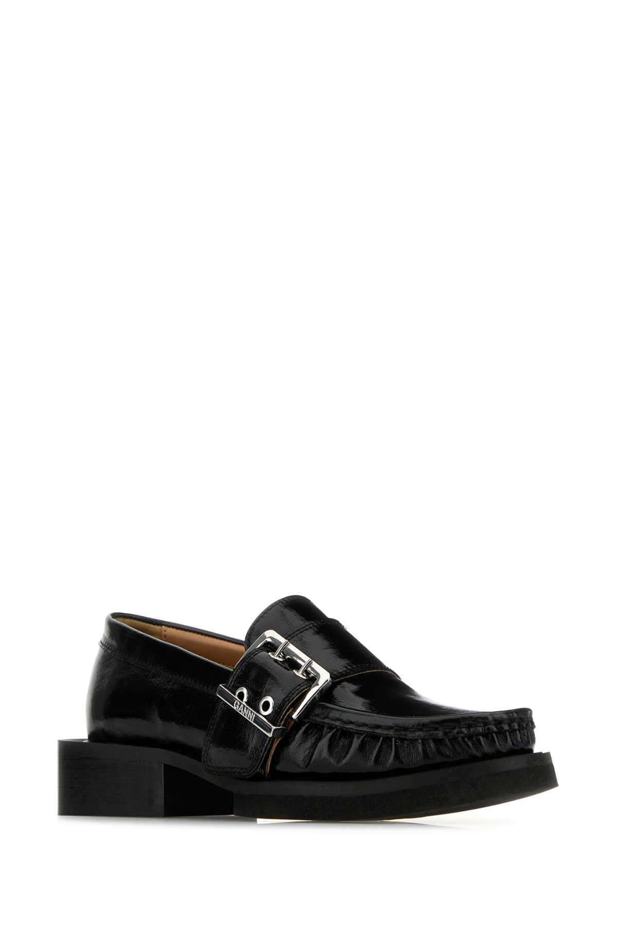 Ganni Women Black Leather Loafers - 2