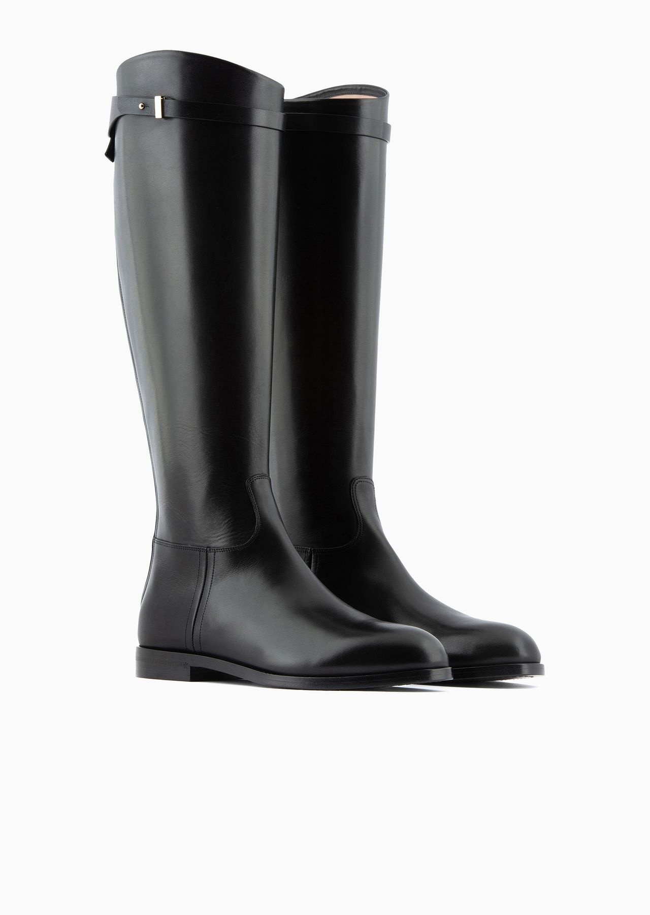 High-heeled, glossy leather boots - 2
