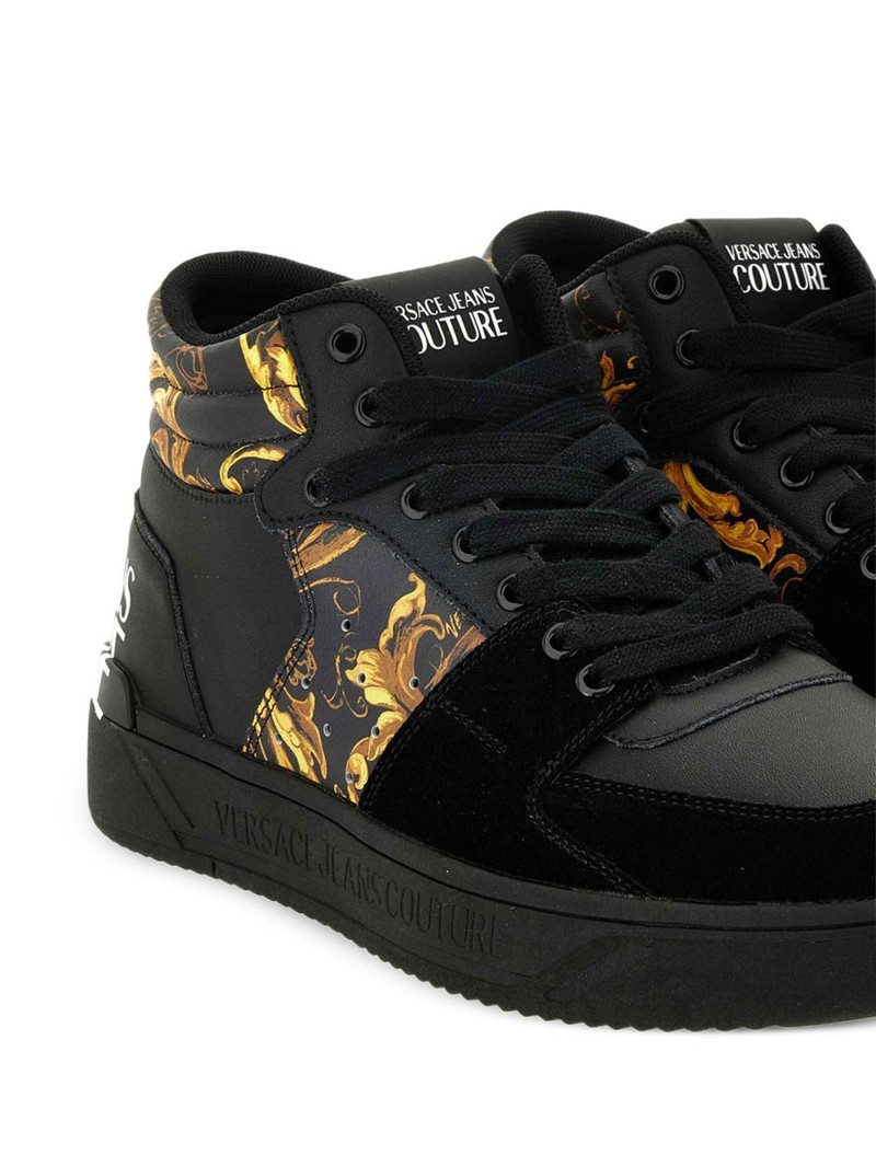 VERSACE JEANS COUTURE Barocco-print high-top sneakers outlook