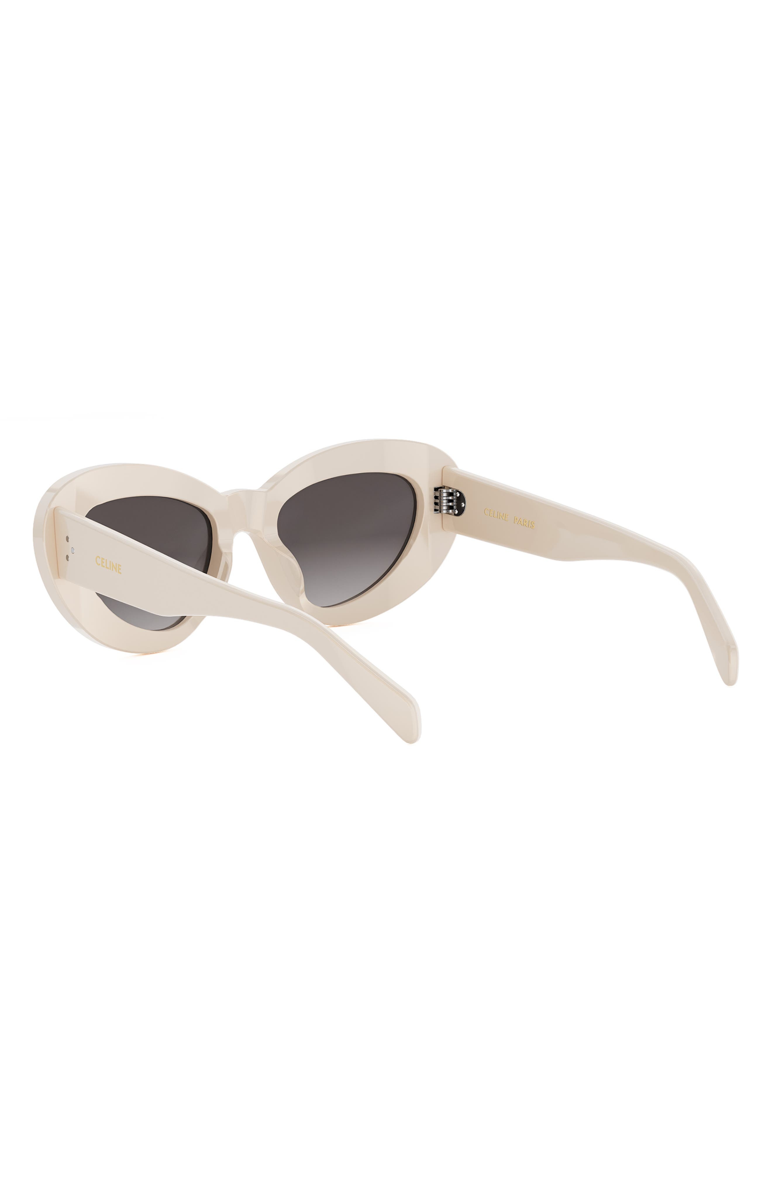 CELINE Bold 3 Dots 52mm Cat Eye Sunglasses in Ivory /Gradient Brown at Nordstrom - 4