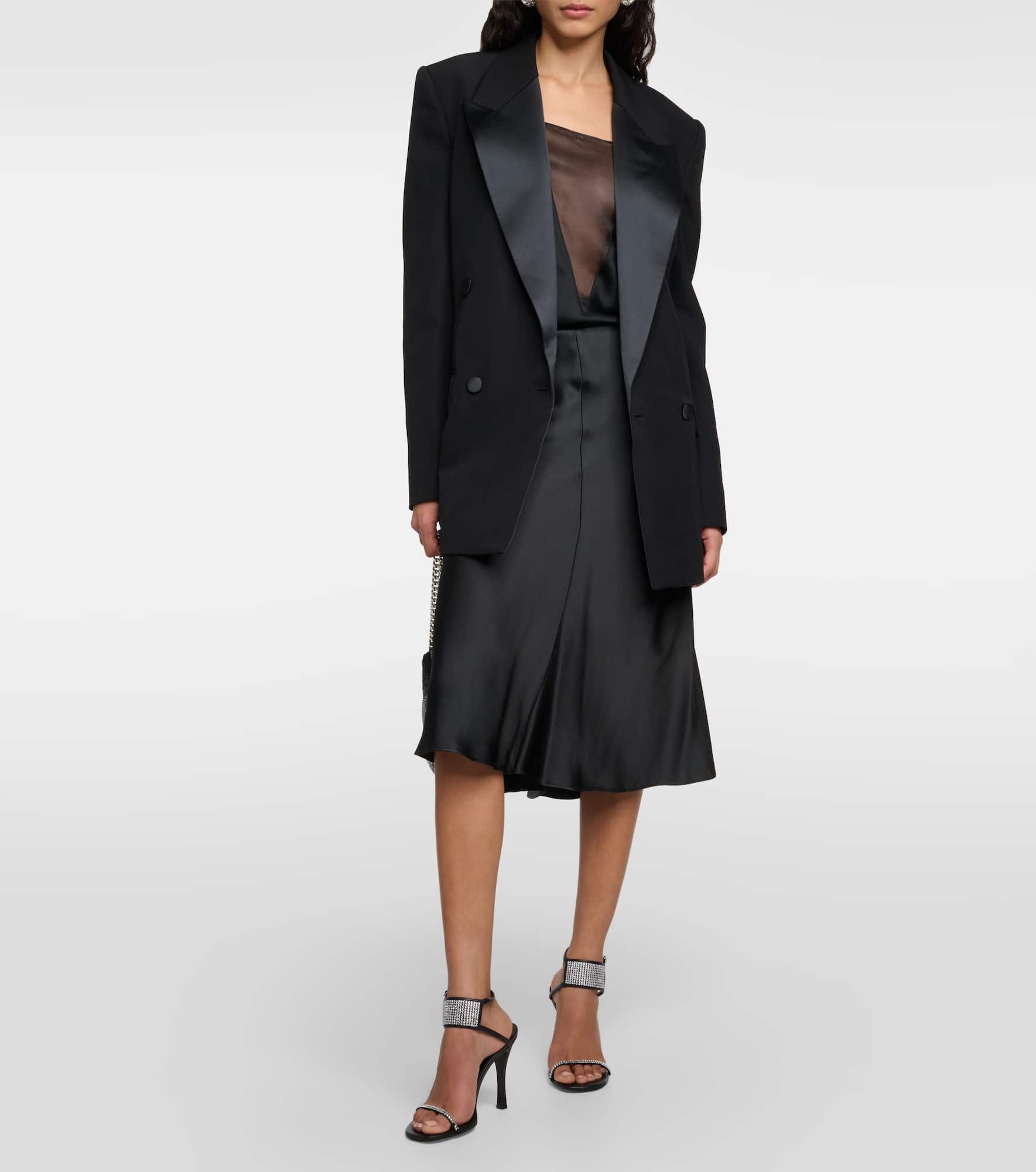 Double-breasted wool tuxedo jacket - 2